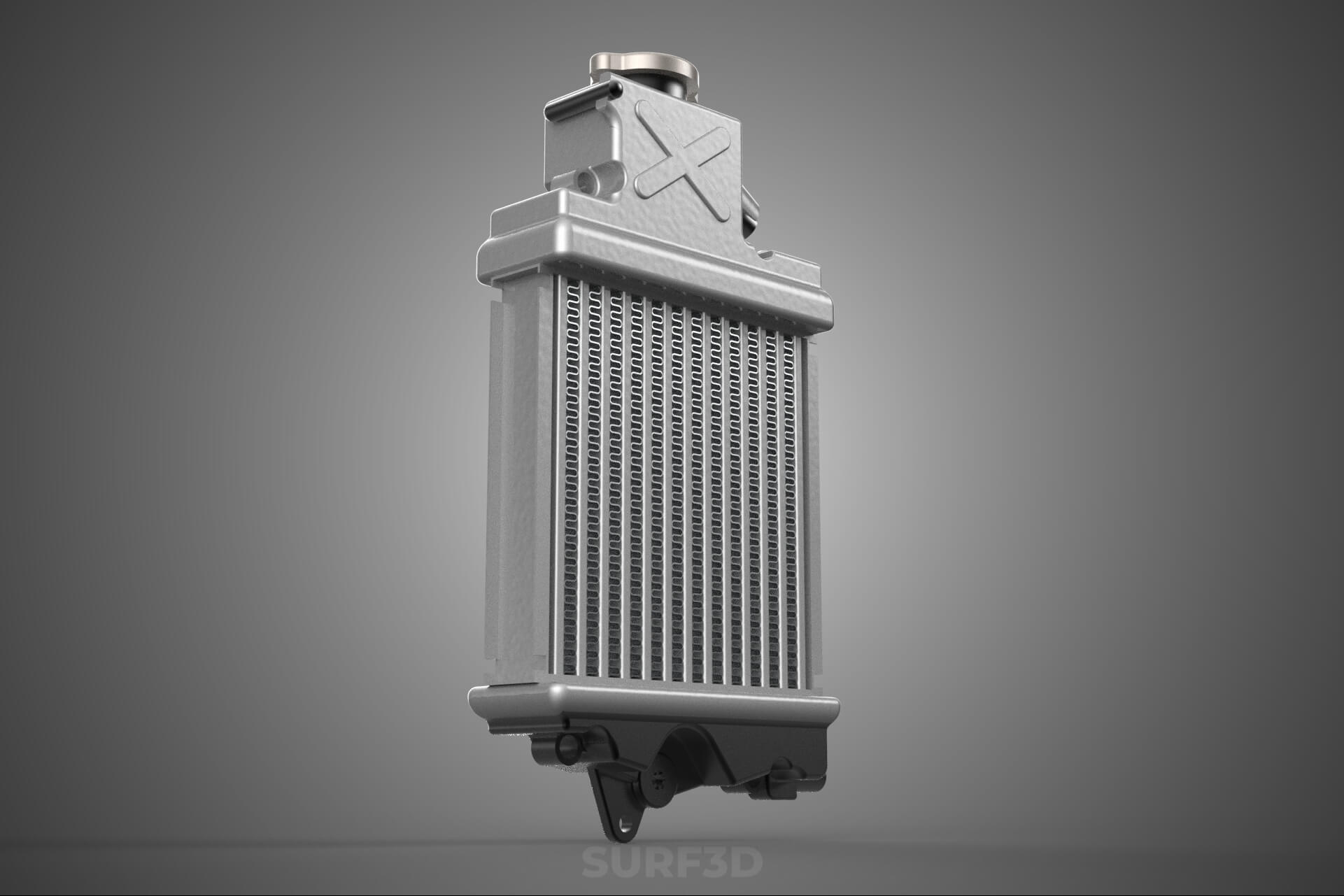 Motorbike Radiator Fin Vehicle Engine Liquid Cooling System 3D Model