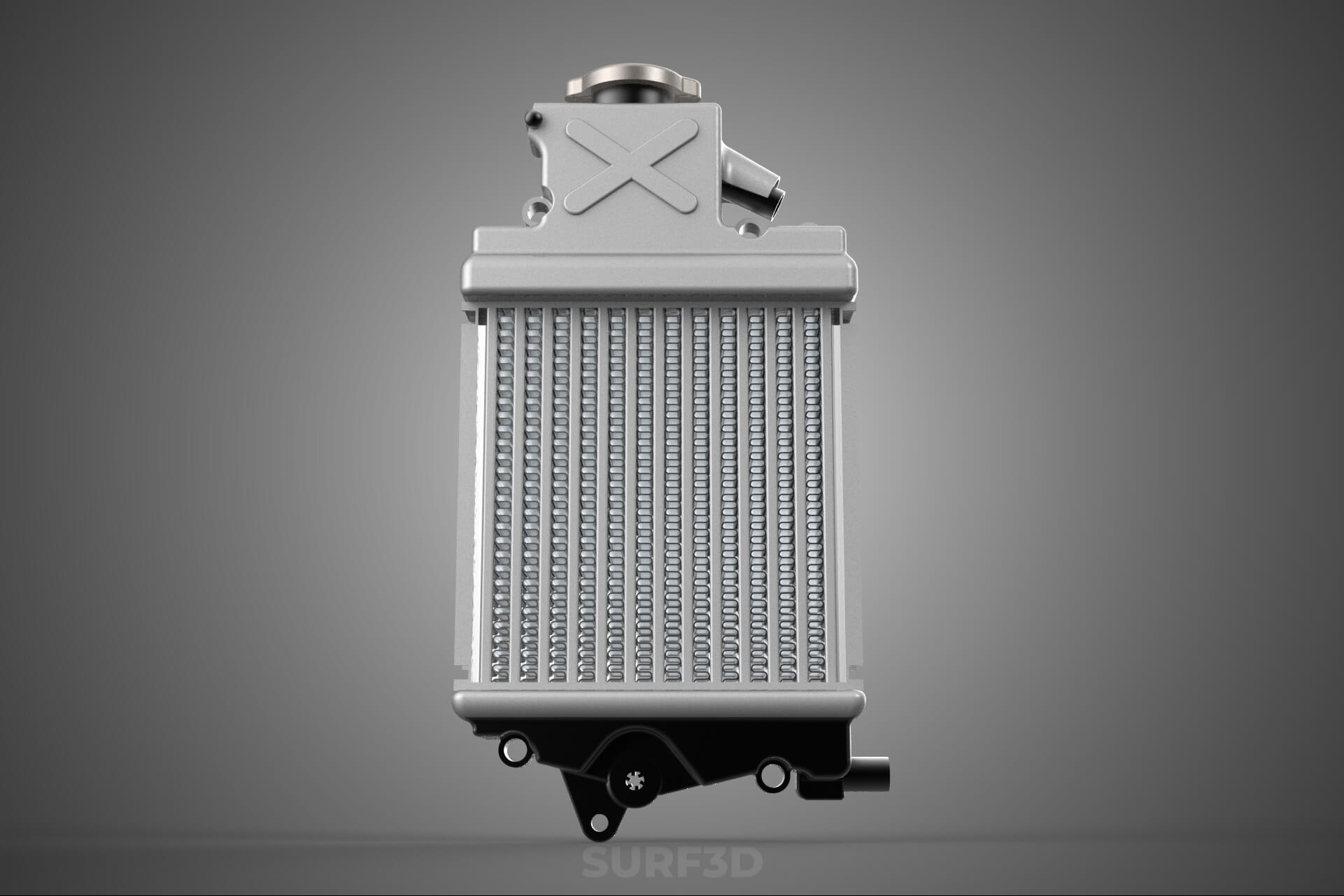 Motorbike Radiator Fin Vehicle Engine Liquid Cooling System 3D Model