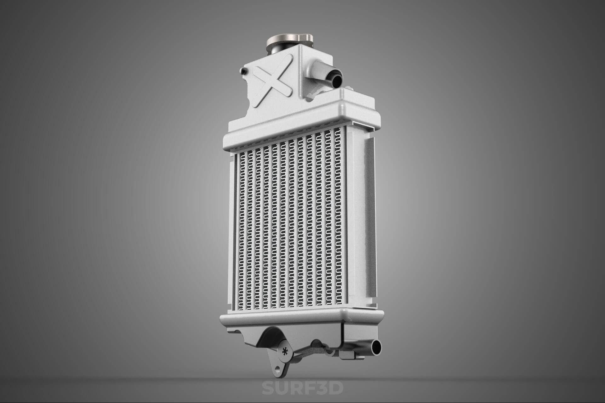 Motorbike Radiator Fin Vehicle Engine Liquid Cooling System 3D Model