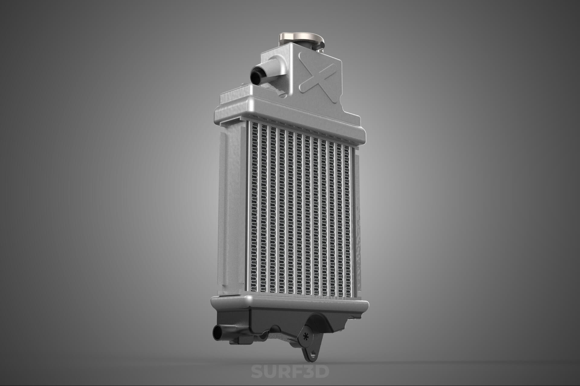 Motorbike Radiator Fin Vehicle Engine Liquid Cooling System 3D Model