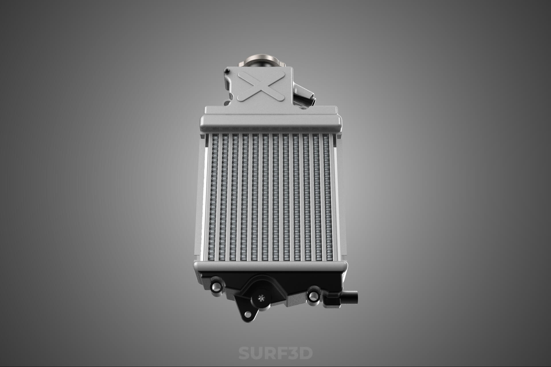 Motorbike Radiator Fin Vehicle Engine Liquid Cooling System 3D Model