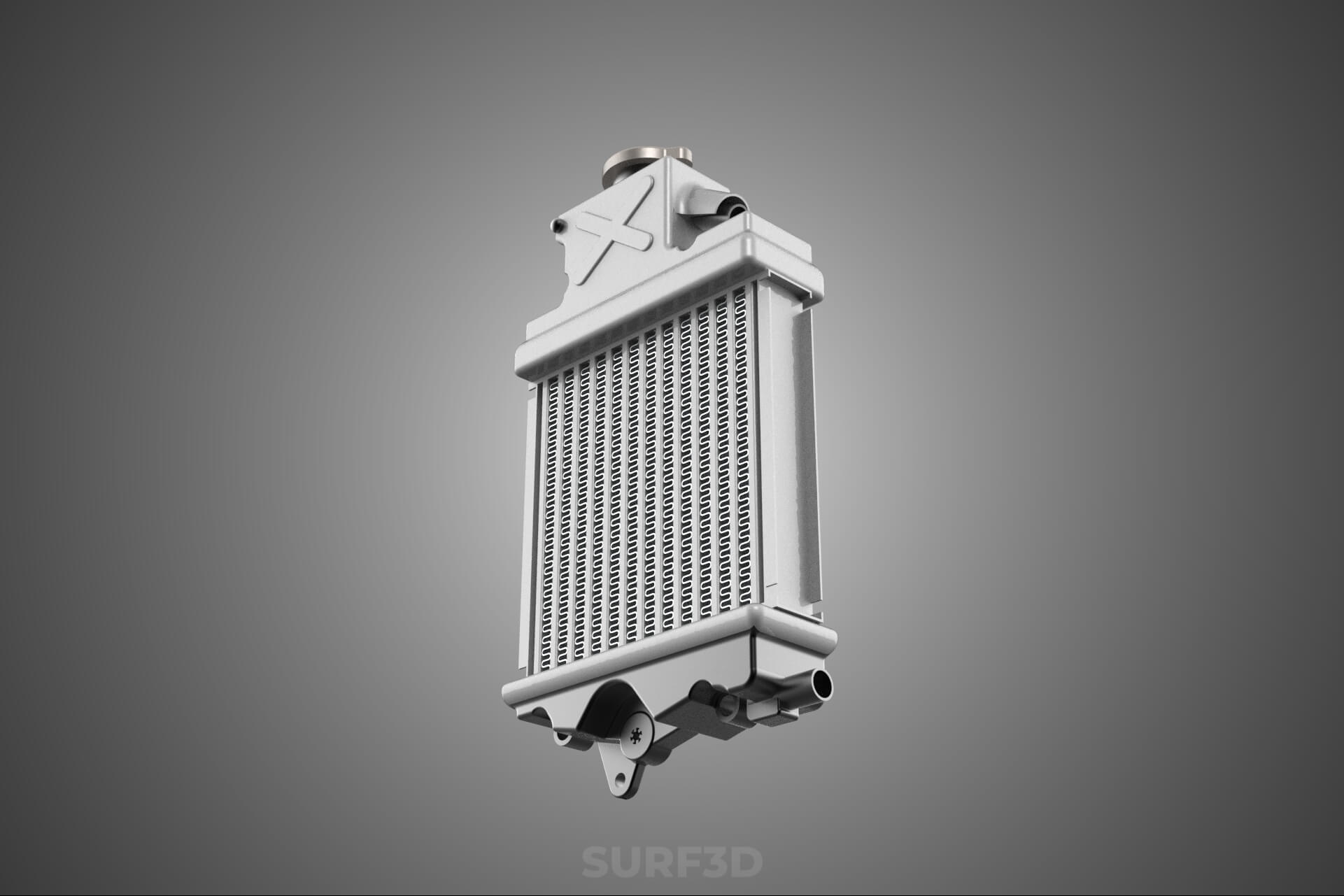 Motorbike Radiator Fin Vehicle Engine Liquid Cooling System 3D Model