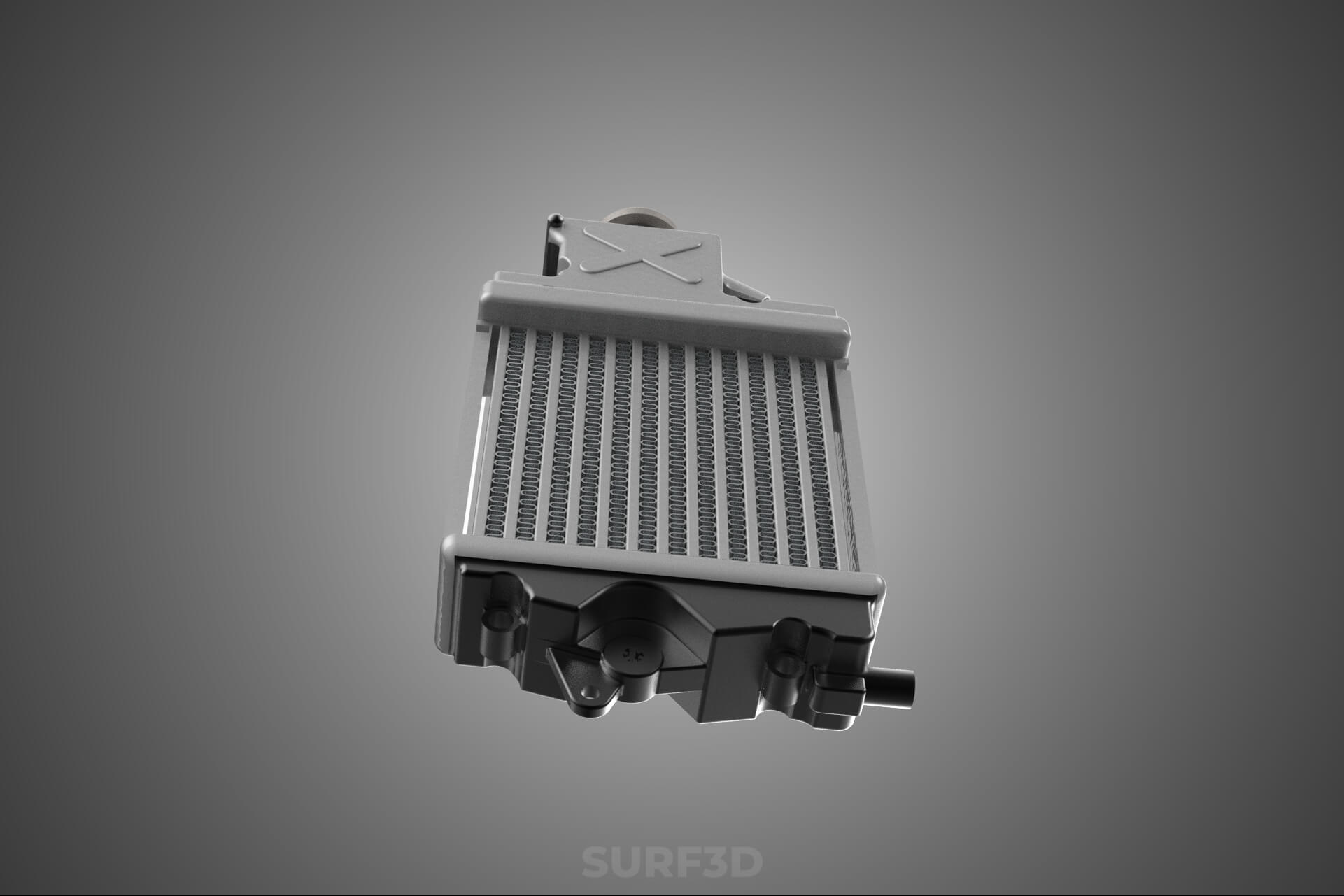 Motorbike Radiator Fin Vehicle Engine Liquid Cooling System 3D Model
