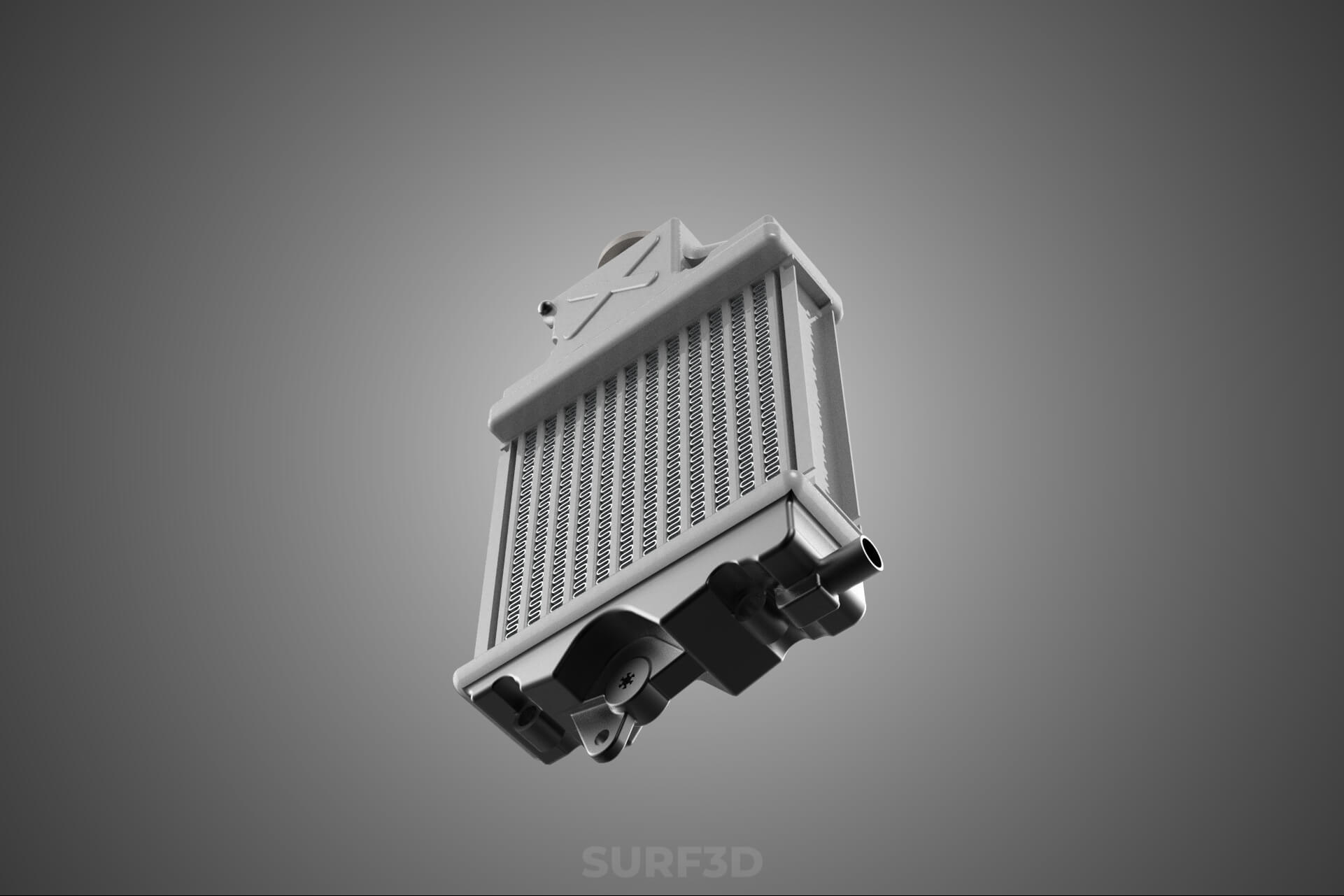 Motorbike Radiator Fin Vehicle Engine Liquid Cooling System 3D Model
