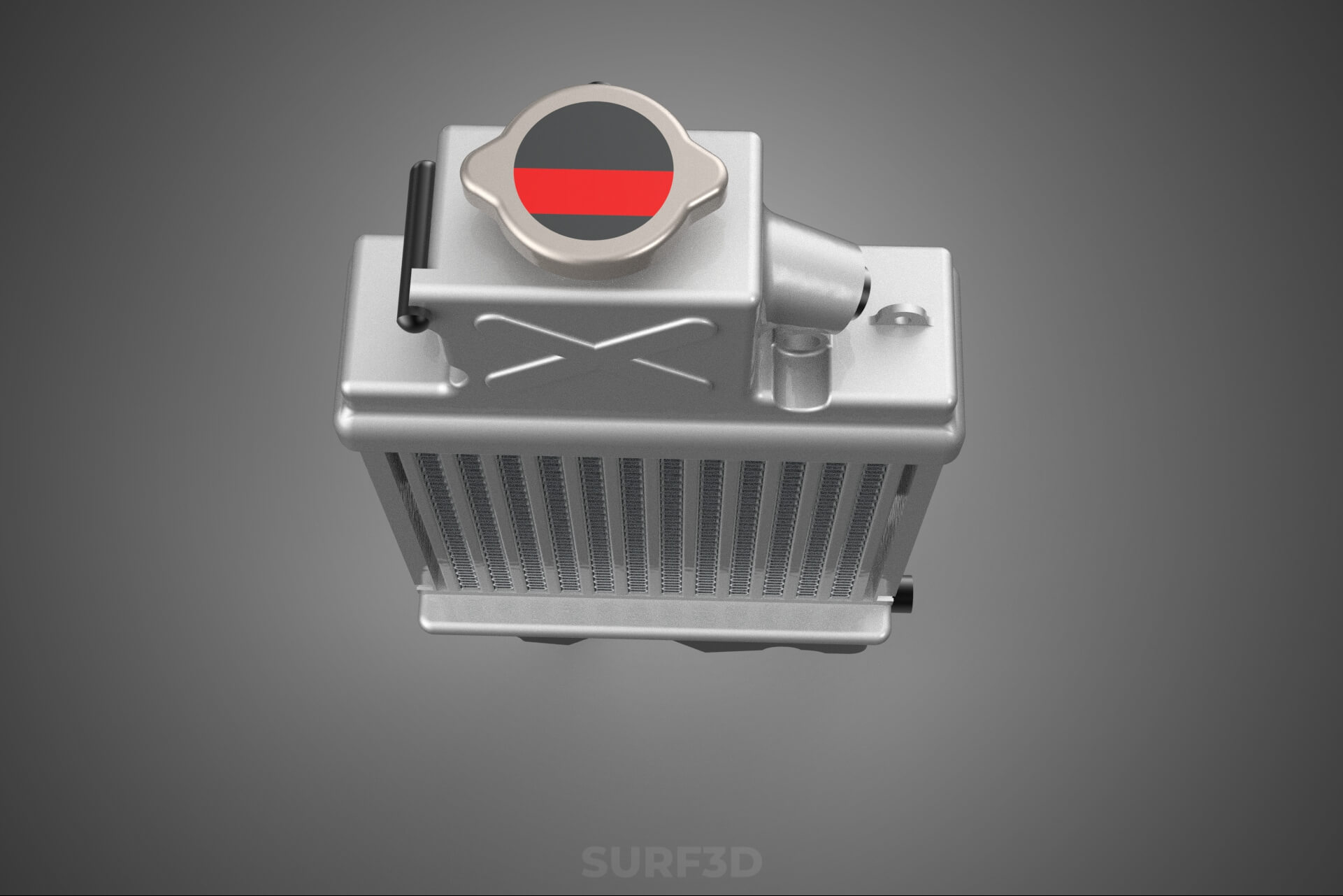 Motorbike Radiator Fin Vehicle Engine Liquid Cooling System 3D Model