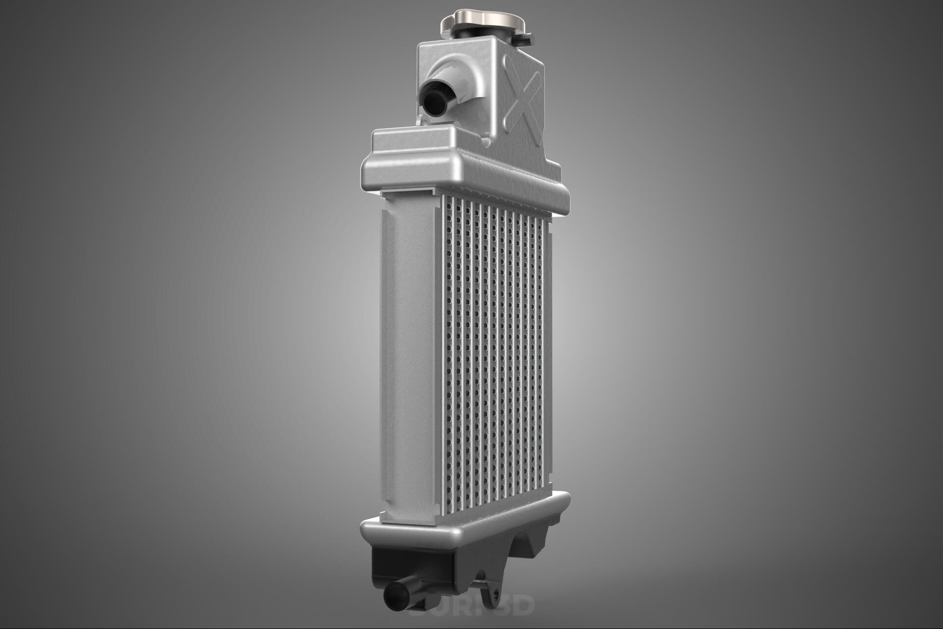 Motorbike Radiator Fin Vehicle Engine Liquid Cooling System 3D Model