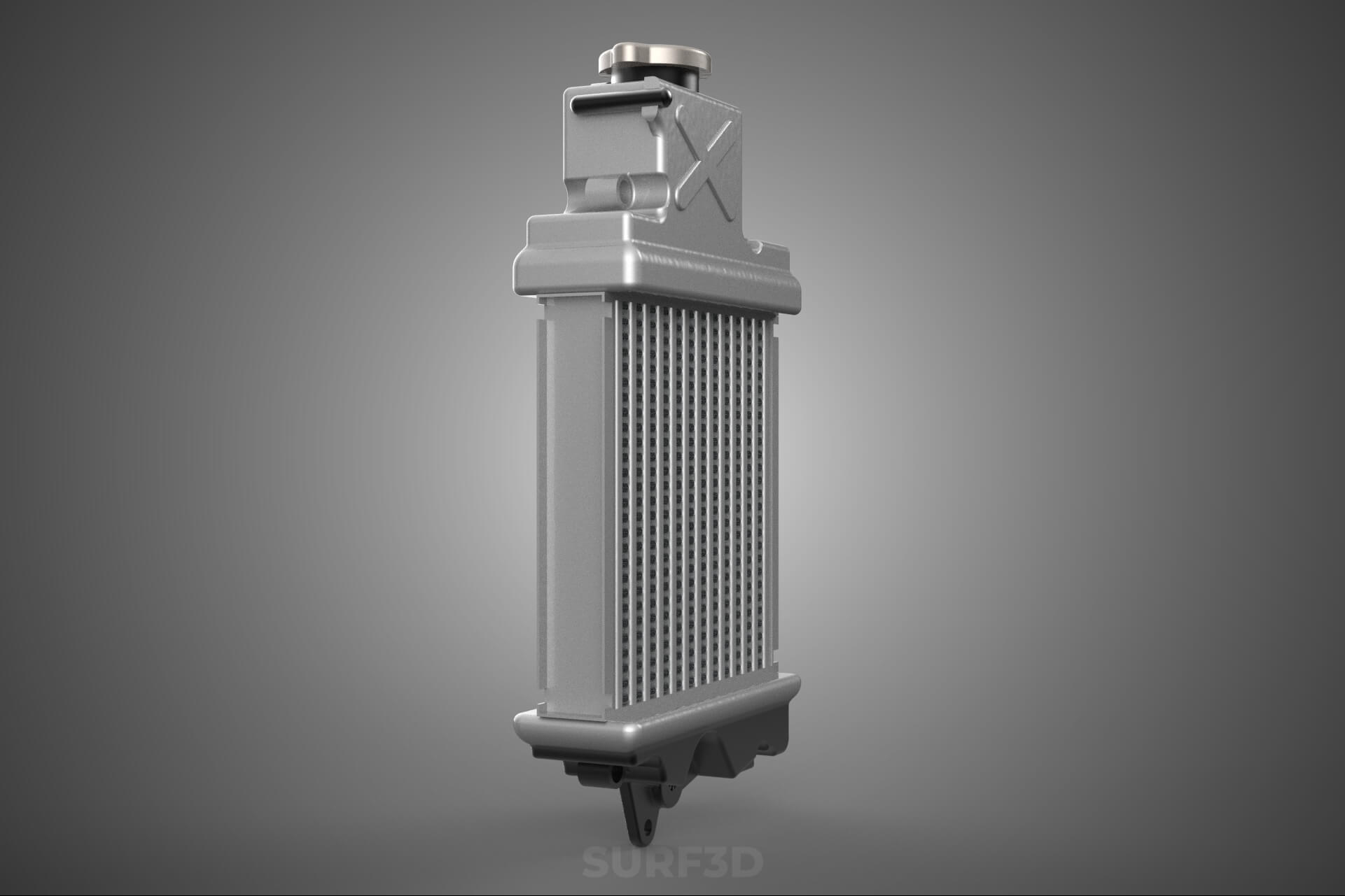 Motorbike Radiator Fin Vehicle Engine Liquid Cooling System 3D Model