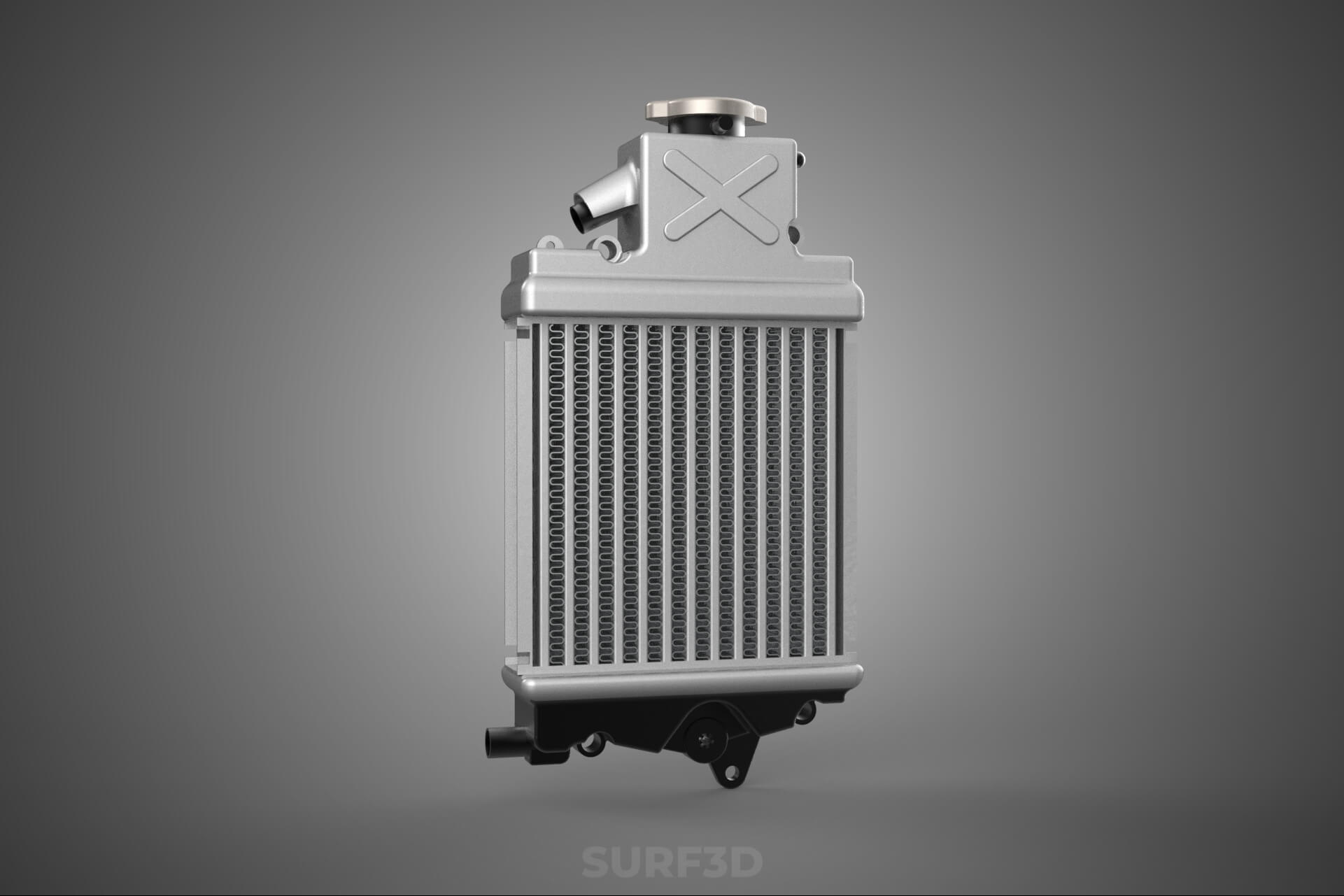 Motorbike Radiator Fin Vehicle Engine Liquid Cooling System 3D Model