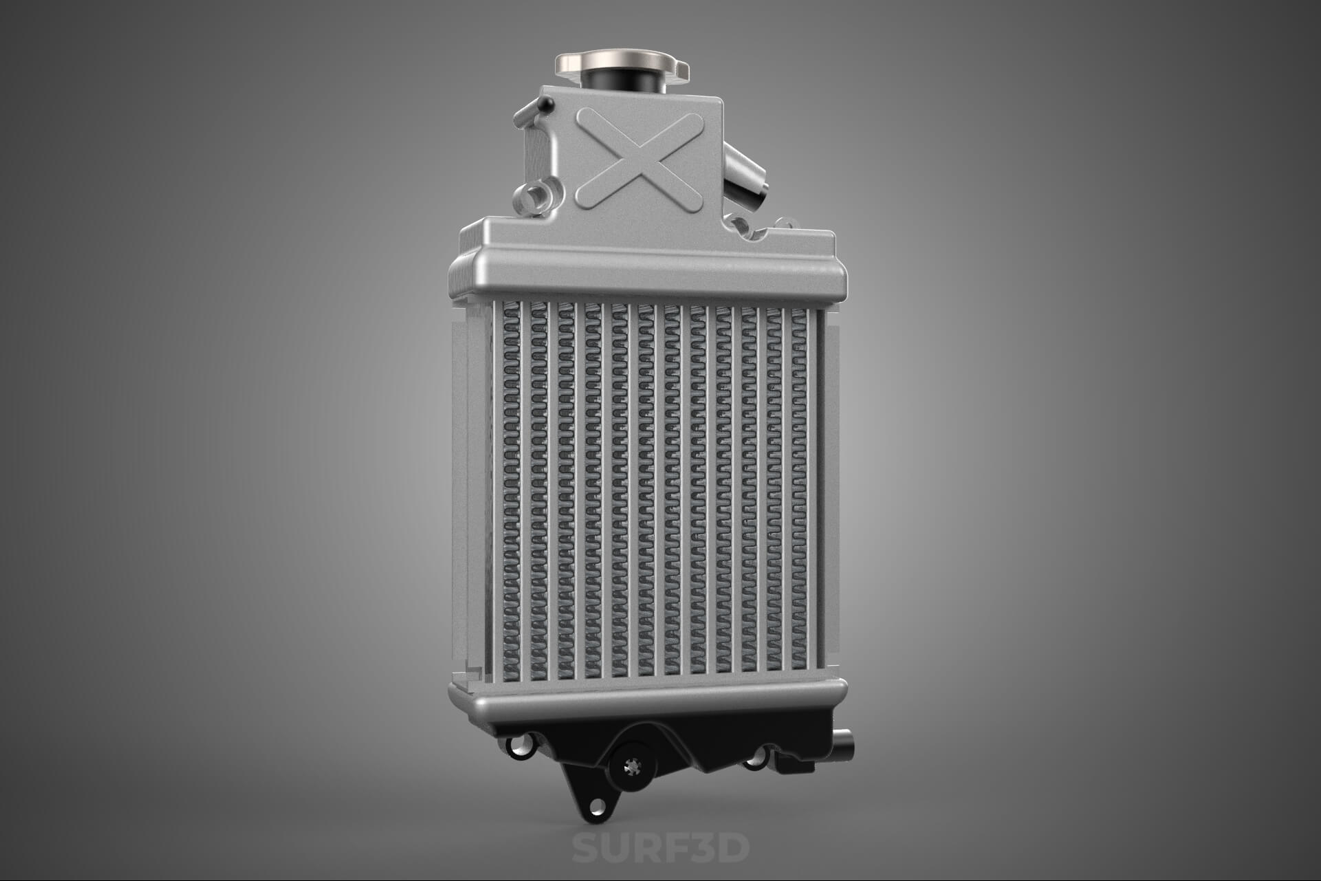 Motorbike Radiator Fin Vehicle Engine Liquid Cooling System 3D Model