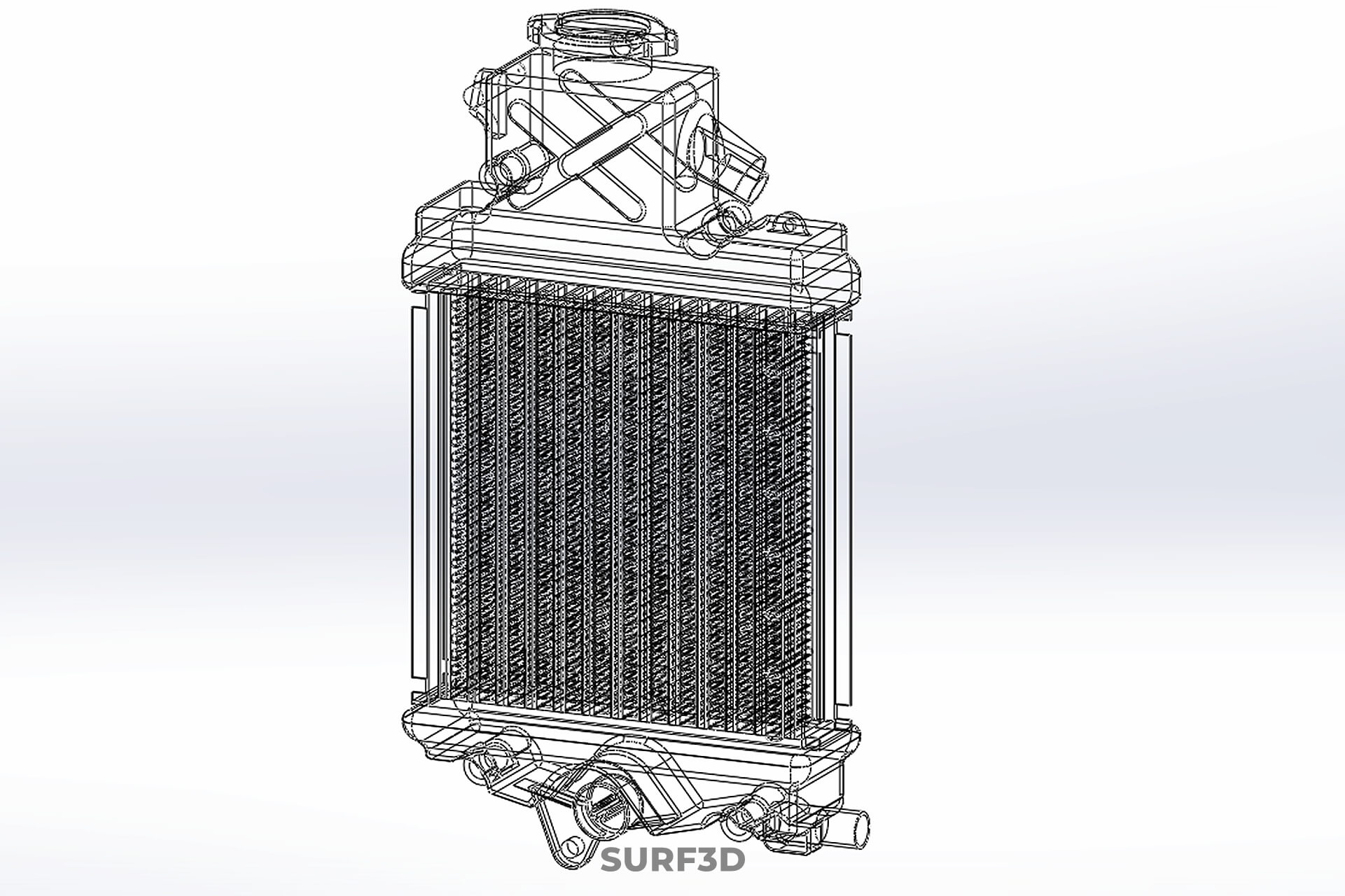 Motorbike Radiator Fin Vehicle Engine Liquid Cooling System 3D Model