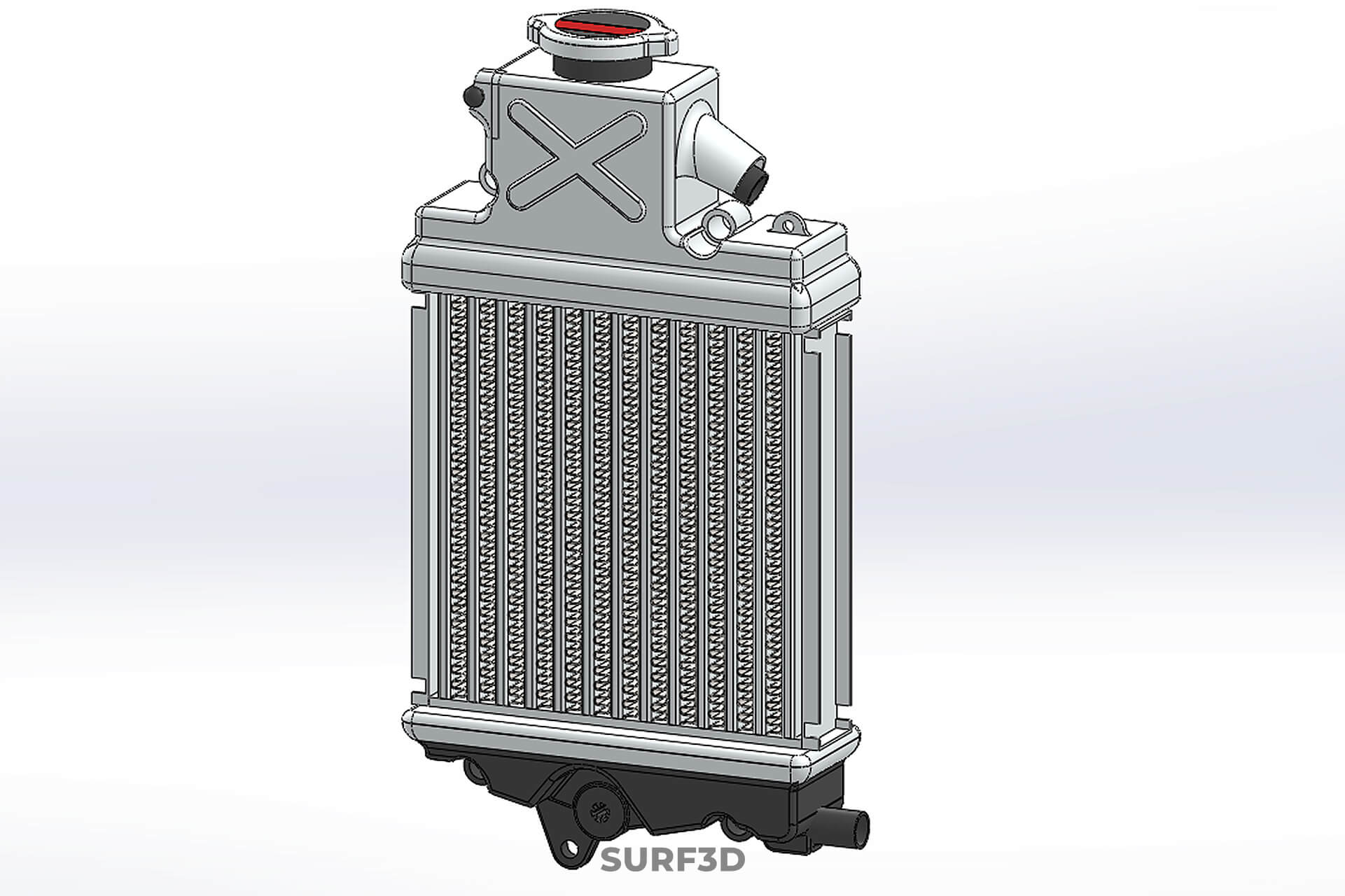 Motorbike Radiator Fin Vehicle Engine Liquid Cooling System 3D Model
