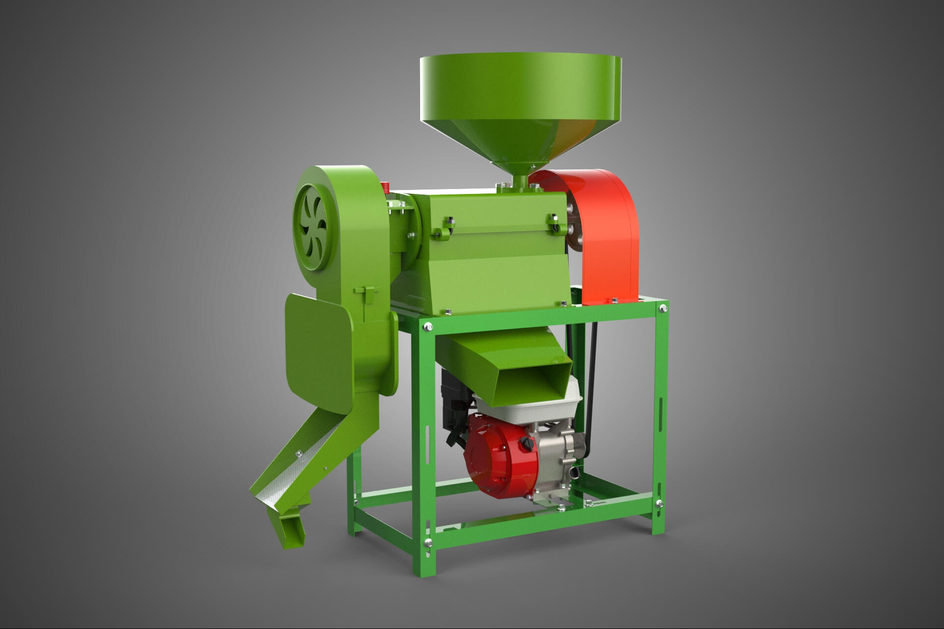 Paddy Rice Mill Milling Peeler Husk Huller Polisher Machine 3D Model