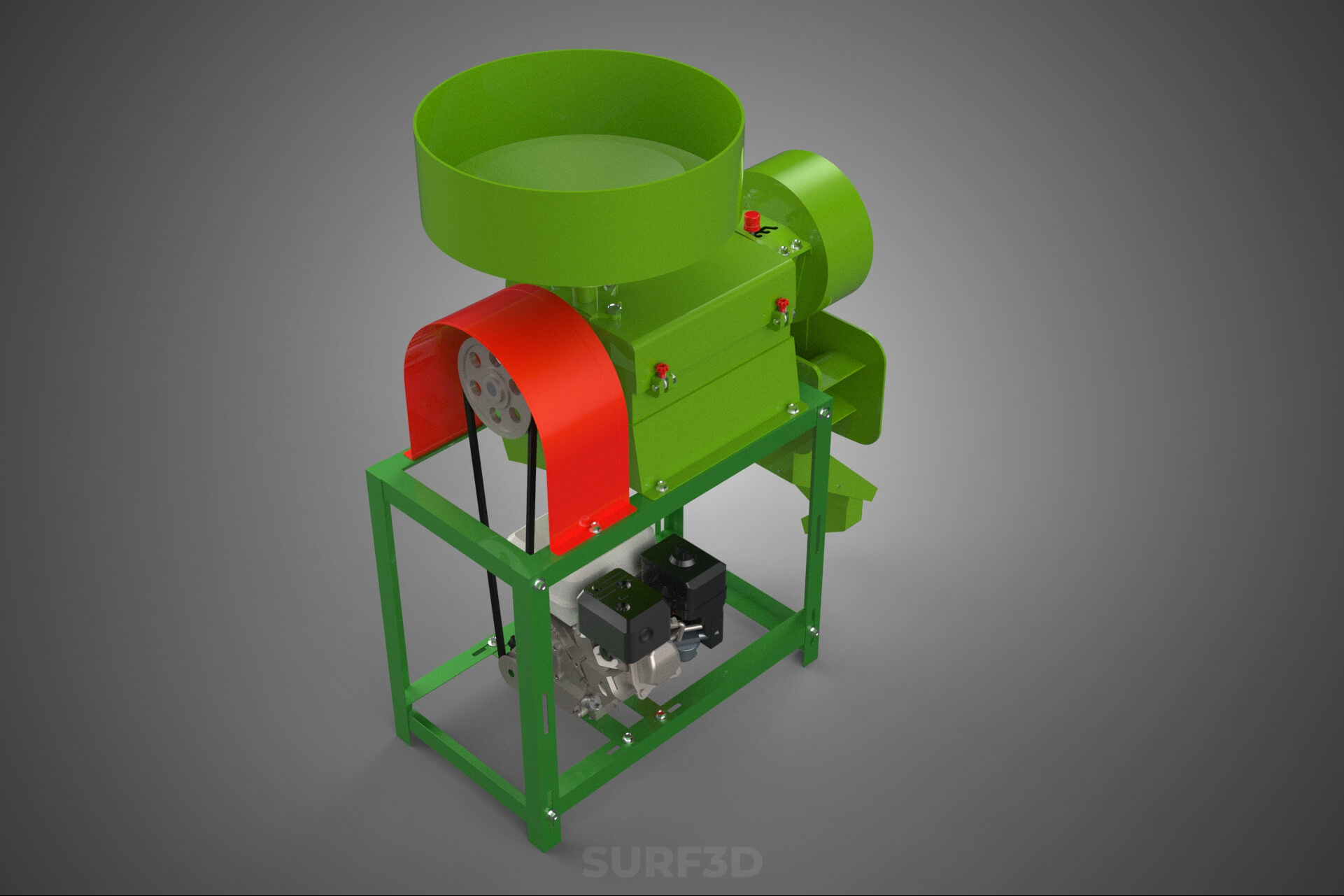 Paddy Rice Mill Milling Peeler Husk Huller Polisher Machine 3D Model