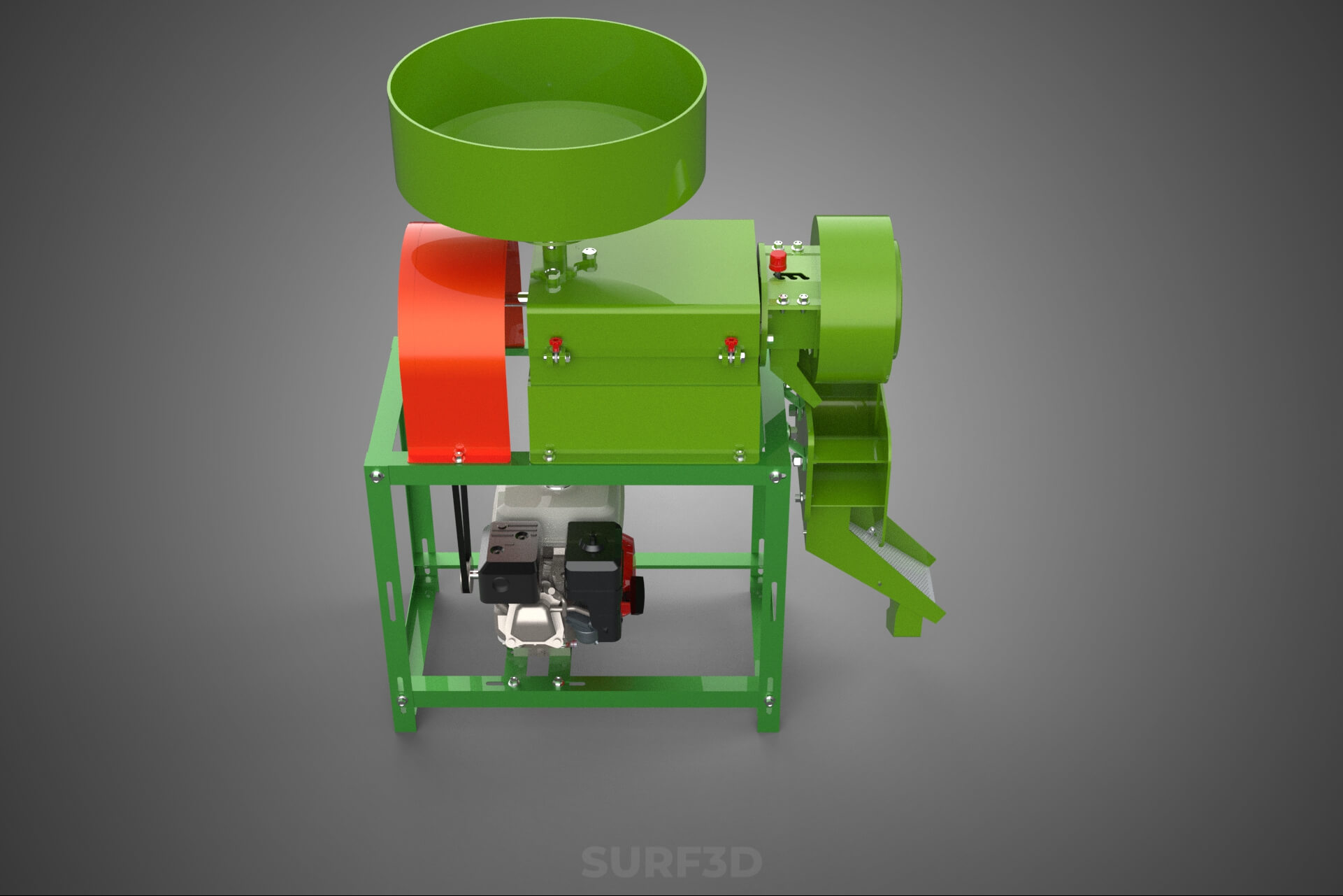 Paddy Rice Mill Milling Peeler Husk Huller Polisher Machine 3D Model