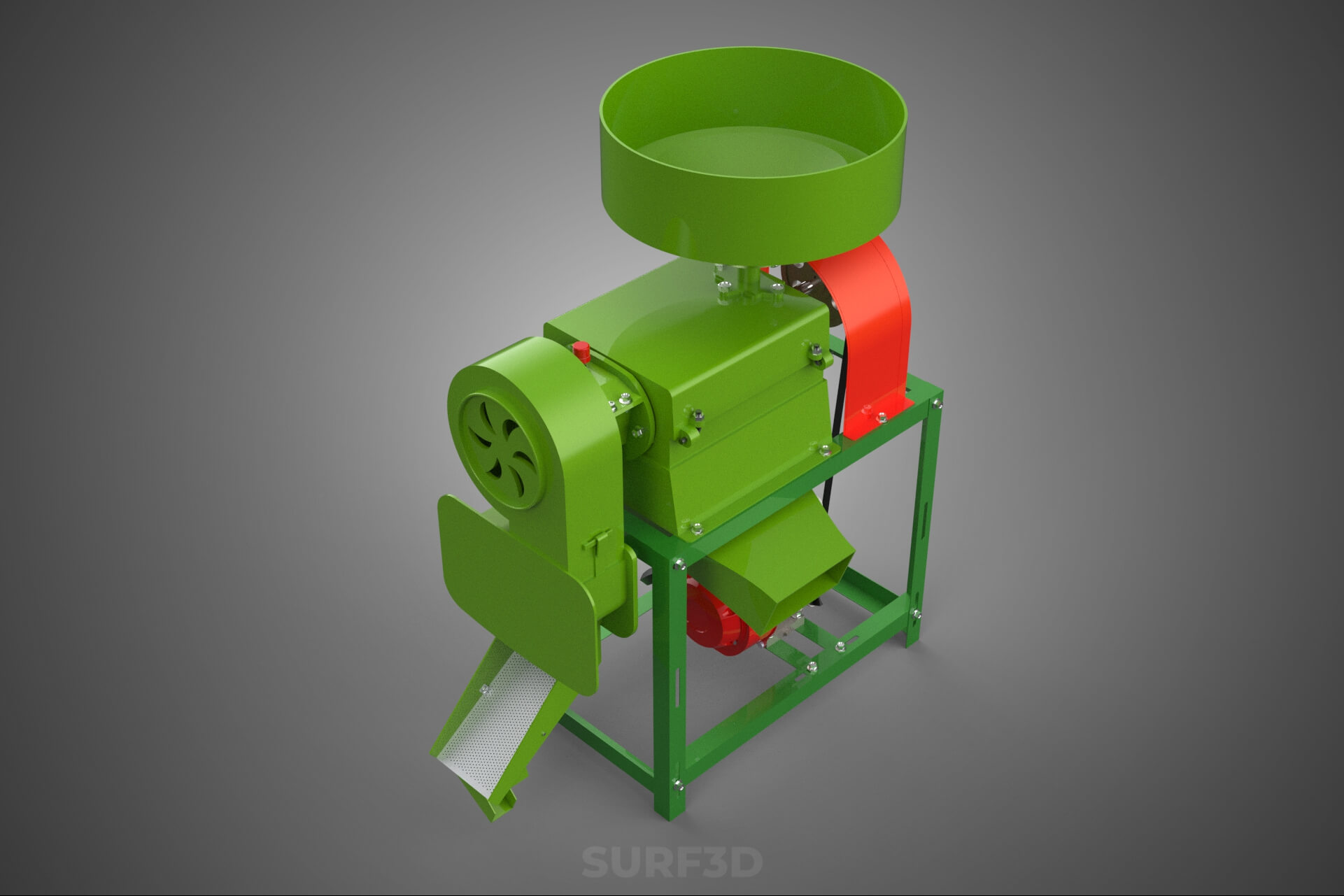 Paddy Rice Mill Milling Peeler Husk Huller Polisher Machine 3D Model