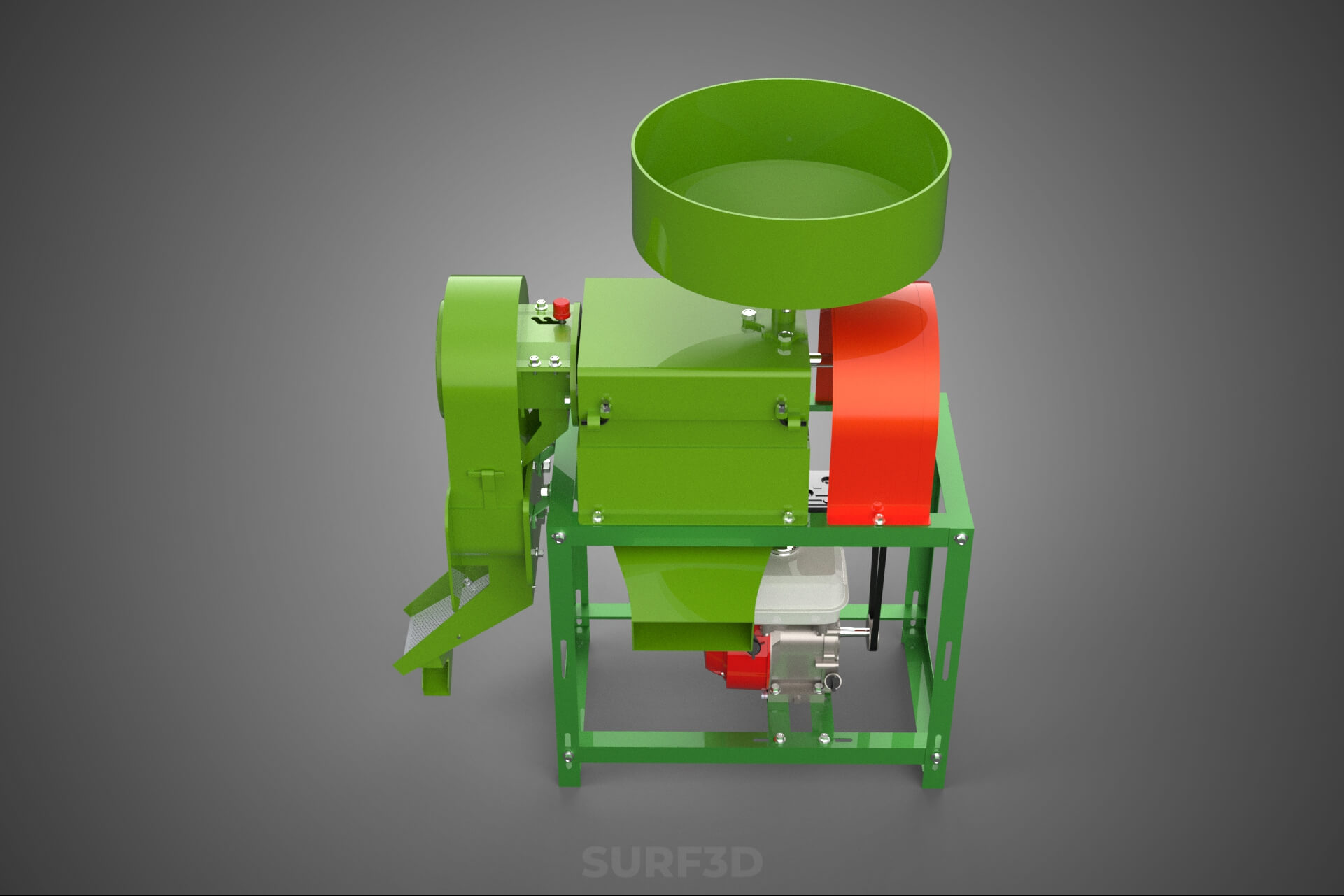 Paddy Rice Mill Milling Peeler Husk Huller Polisher Machine 3D Model