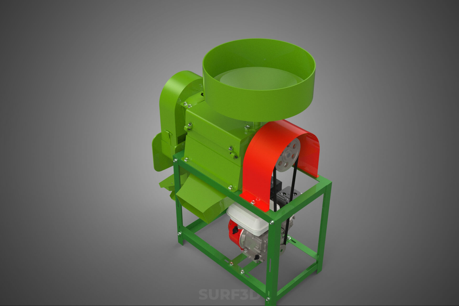 Paddy Rice Mill Milling Peeler Husk Huller Polisher Machine 3D Model