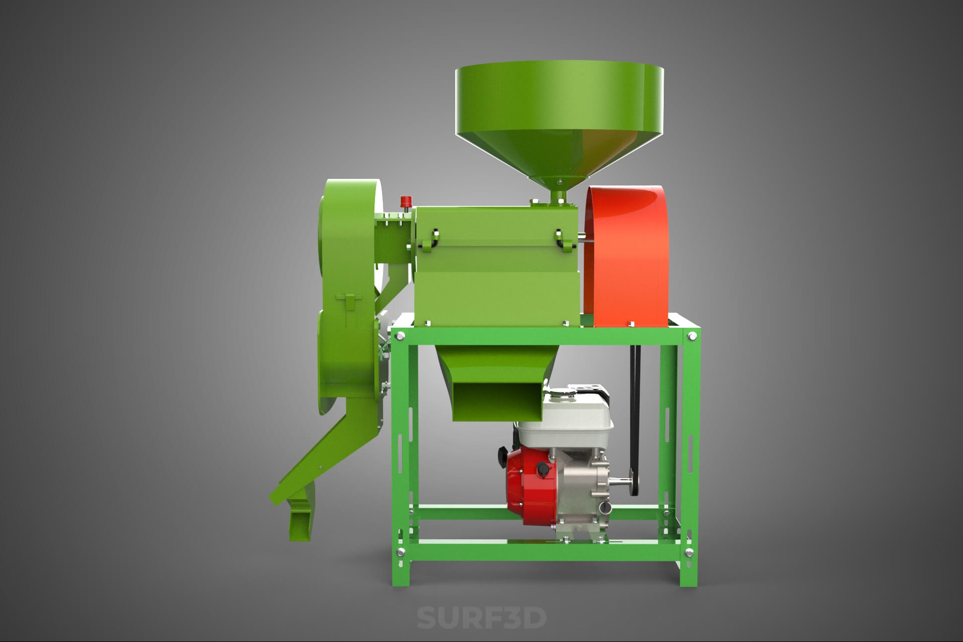 Paddy Rice Mill Milling Peeler Husk Huller Polisher Machine 3D Model