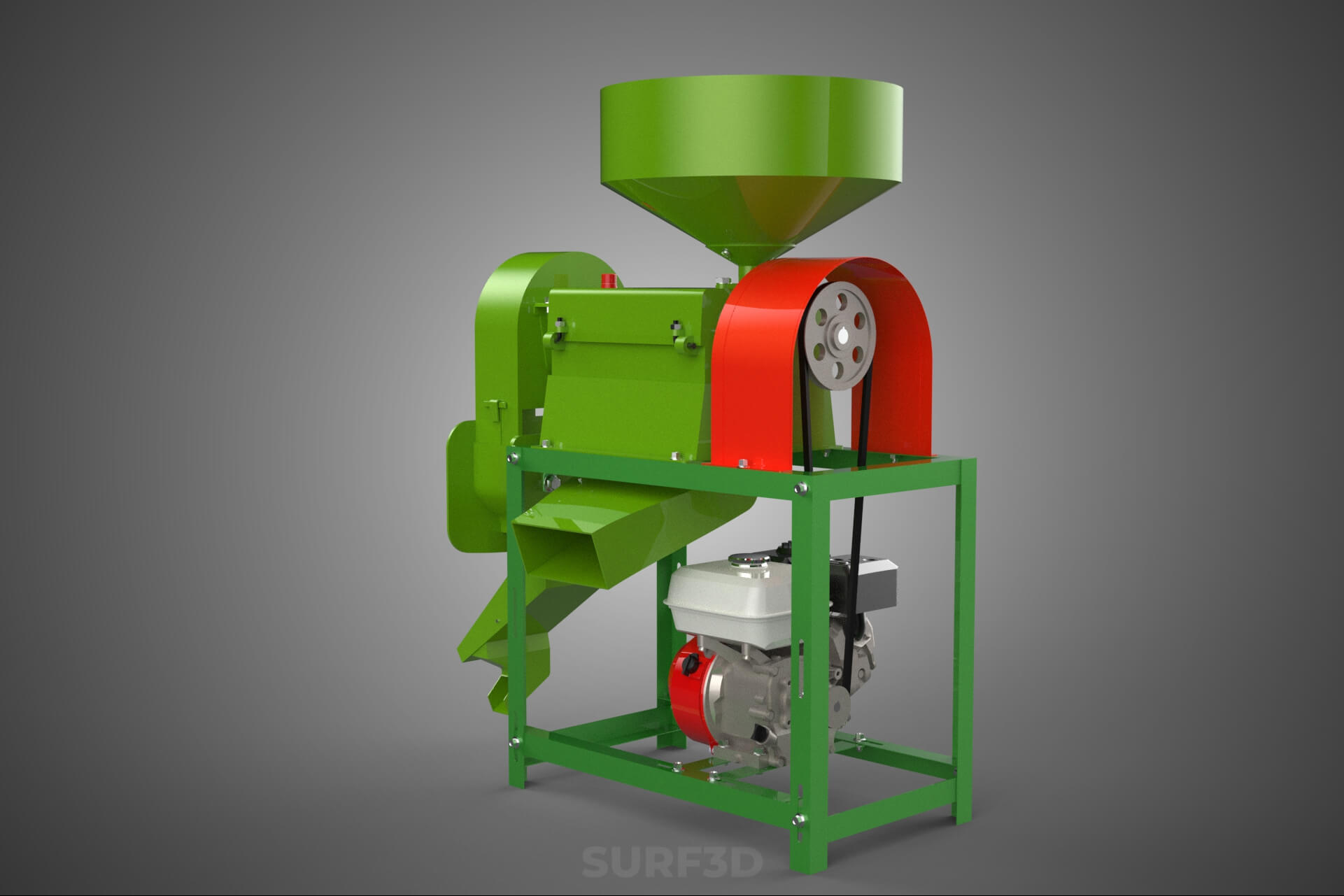 Paddy Rice Mill Milling Peeler Husk Huller Polisher Machine 3D Model