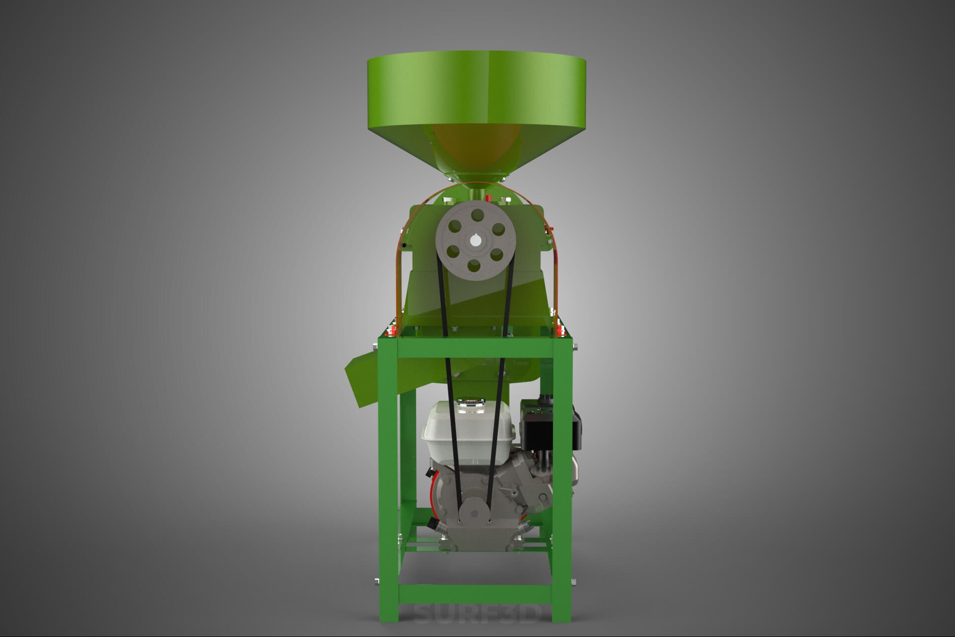 Paddy Rice Mill Milling Peeler Husk Huller Polisher Machine 3D Model
