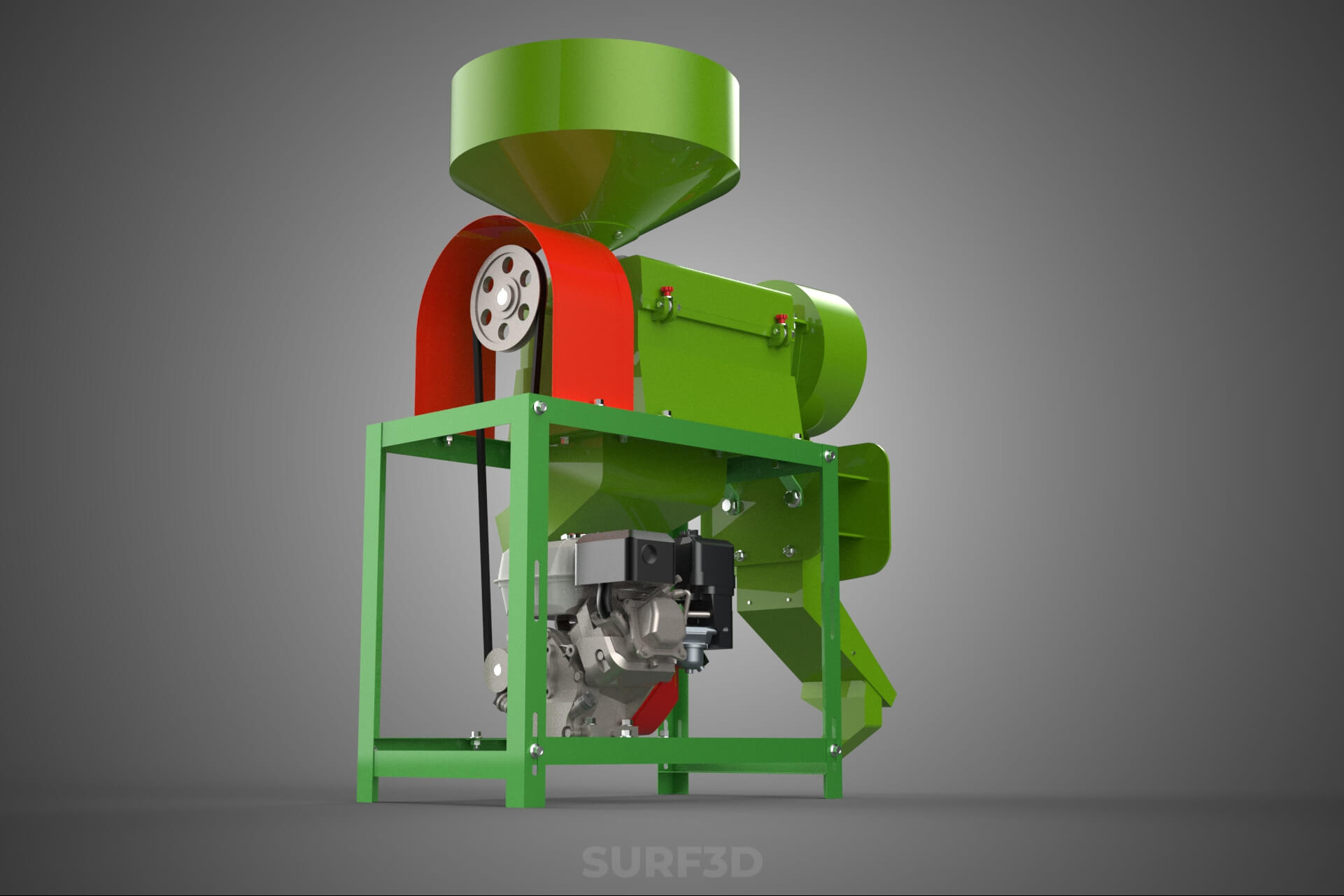 Paddy Rice Mill Milling Peeler Husk Huller Polisher Machine 3D Model