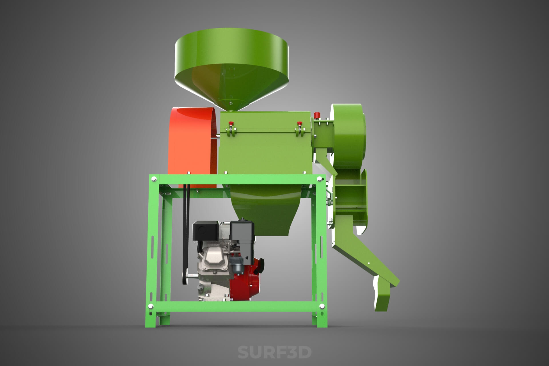 Paddy Rice Mill Milling Peeler Husk Huller Polisher Machine 3D Model