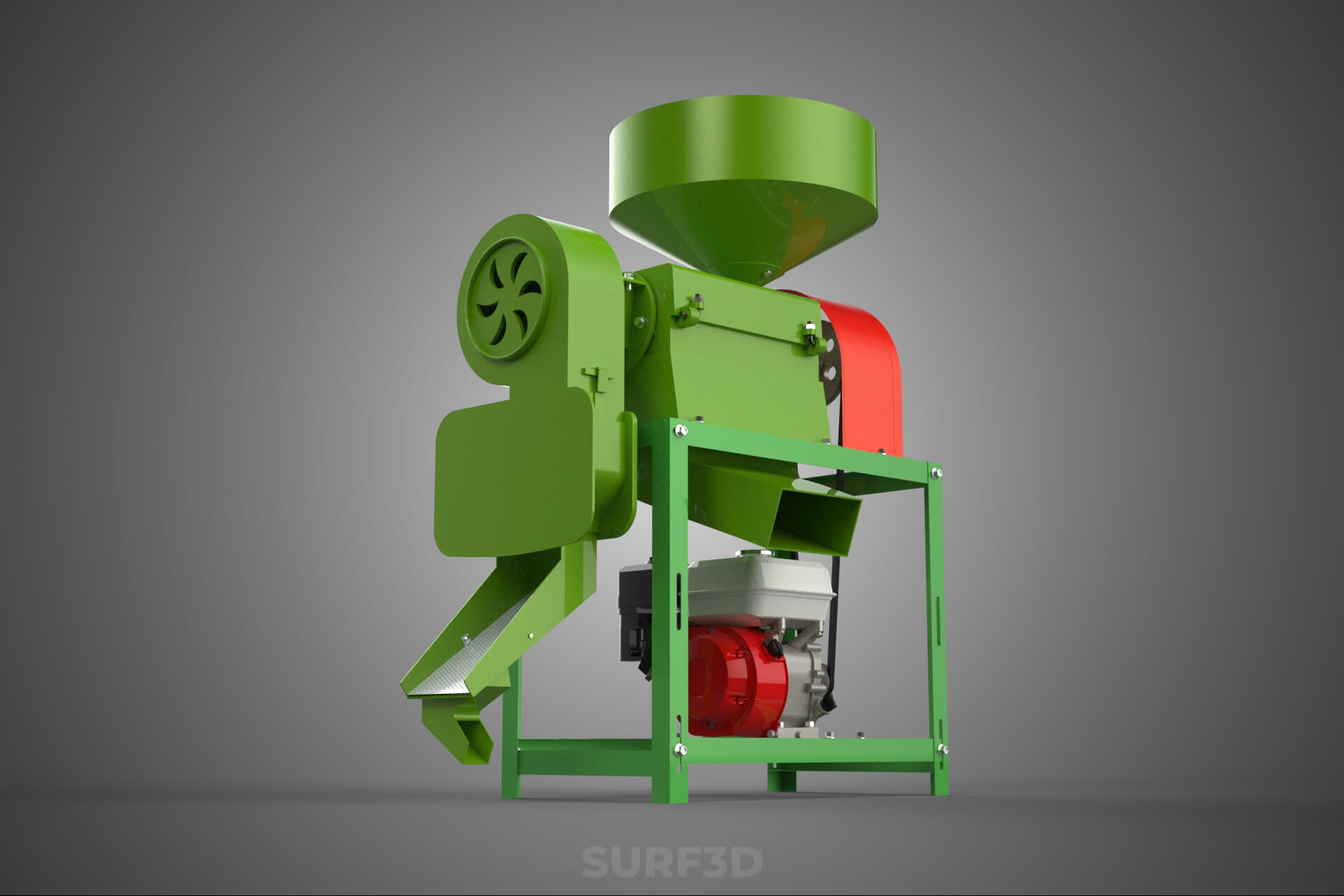 Paddy Rice Mill Milling Peeler Husk Huller Polisher Machine 3D Model