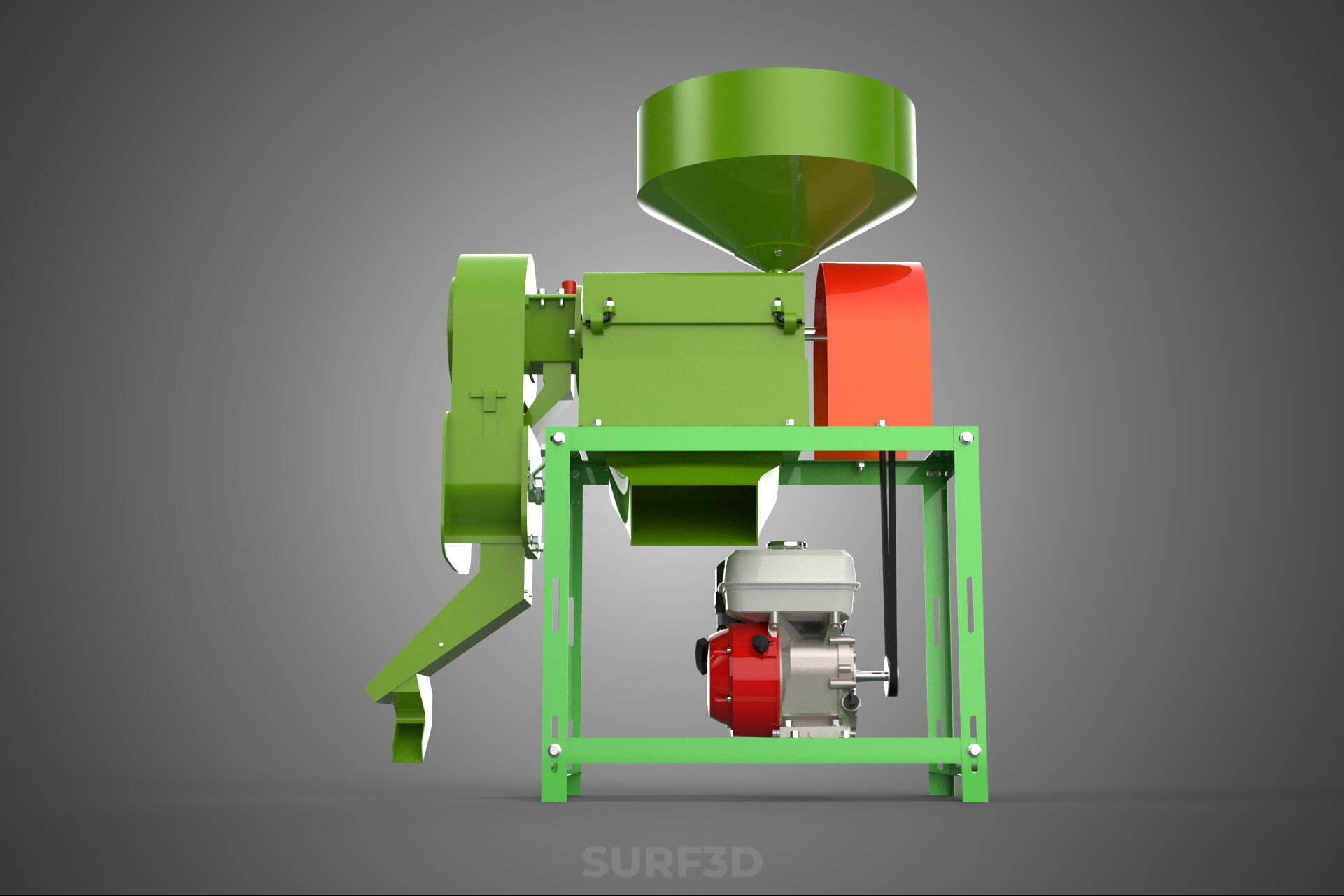 Paddy Rice Mill Milling Peeler Husk Huller Polisher Machine 3D Model