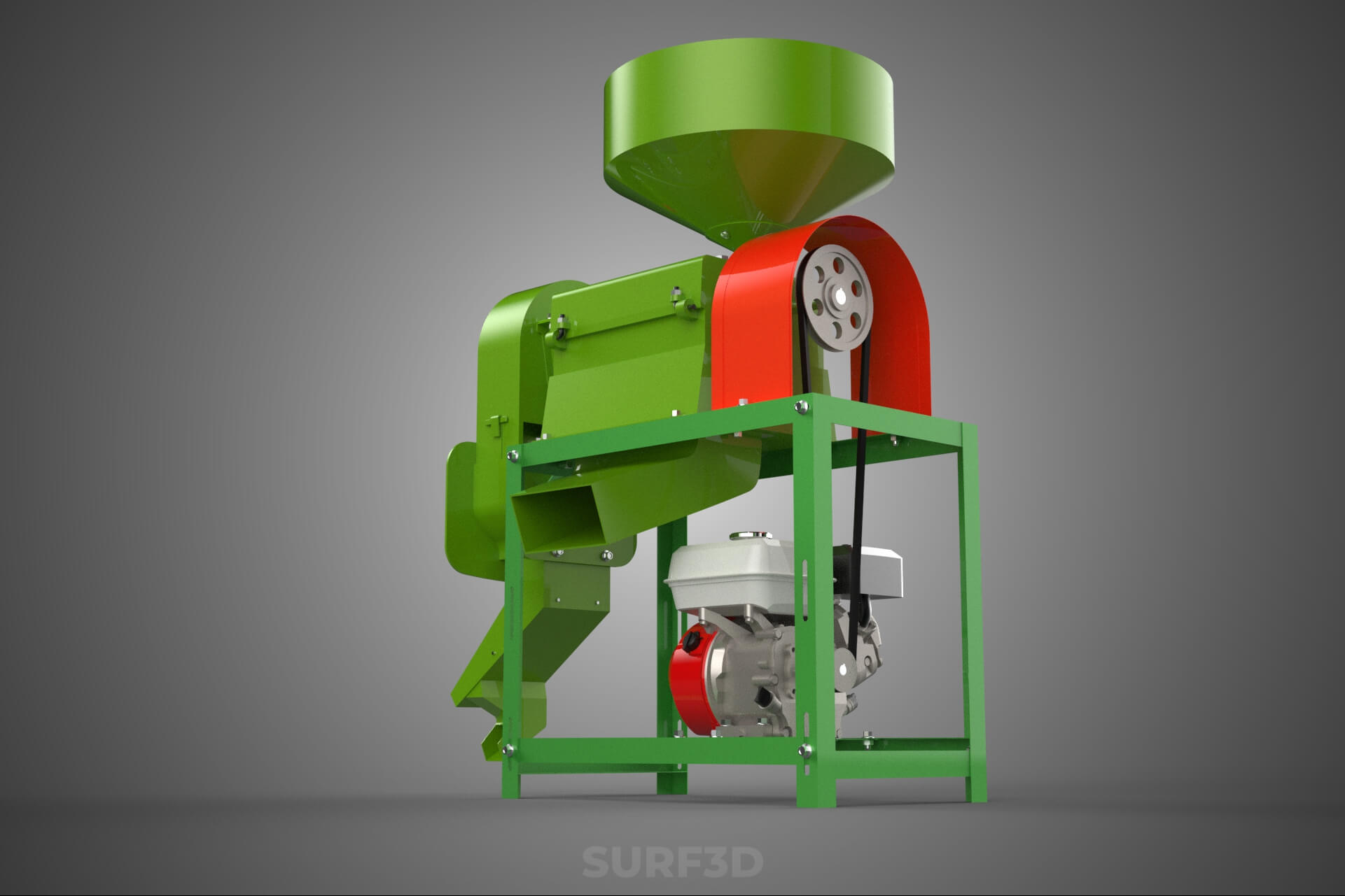 Paddy Rice Mill Milling Peeler Husk Huller Polisher Machine 3D Model