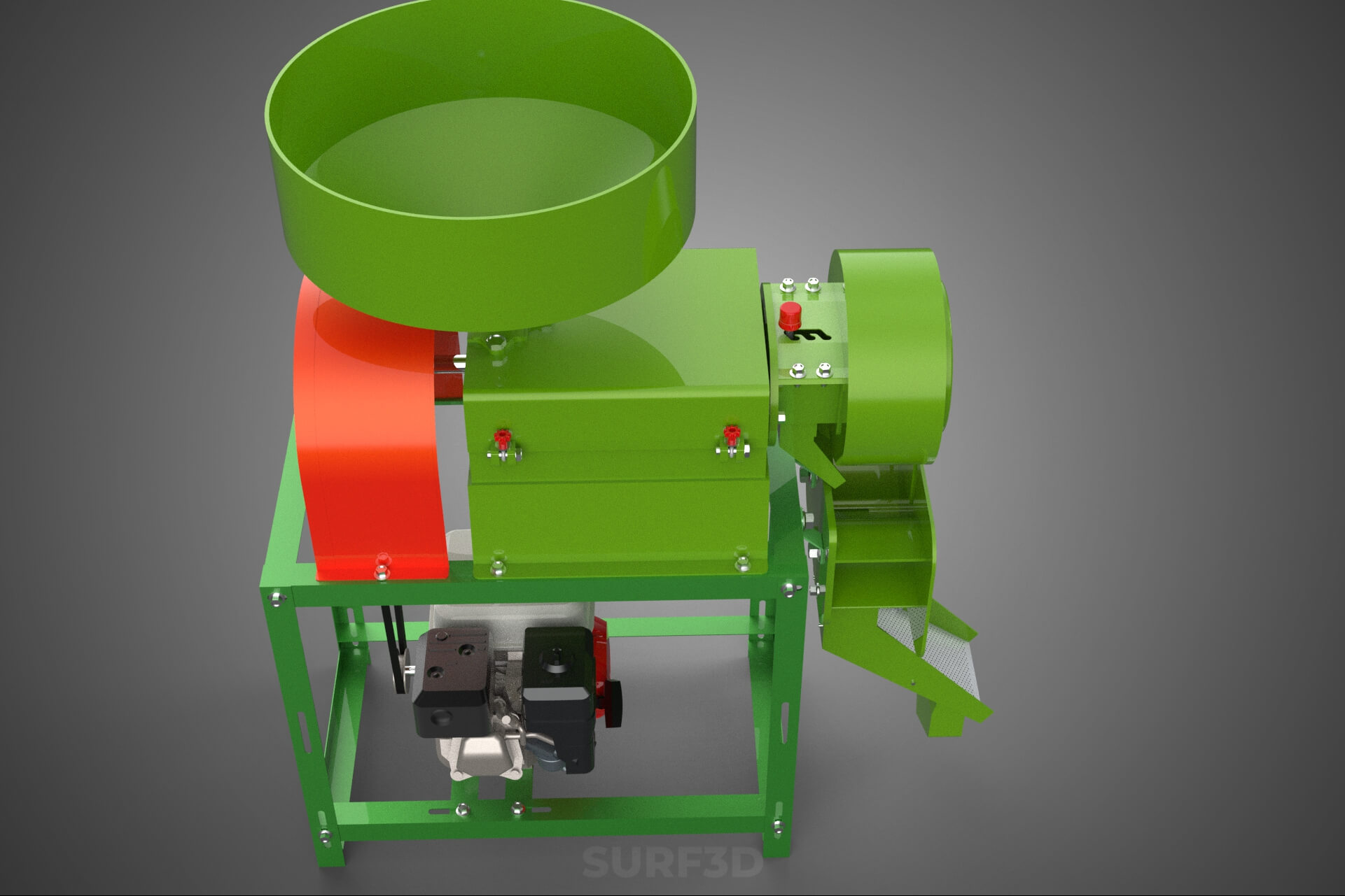Paddy Rice Mill Milling Peeler Husk Huller Polisher Machine 3D Model