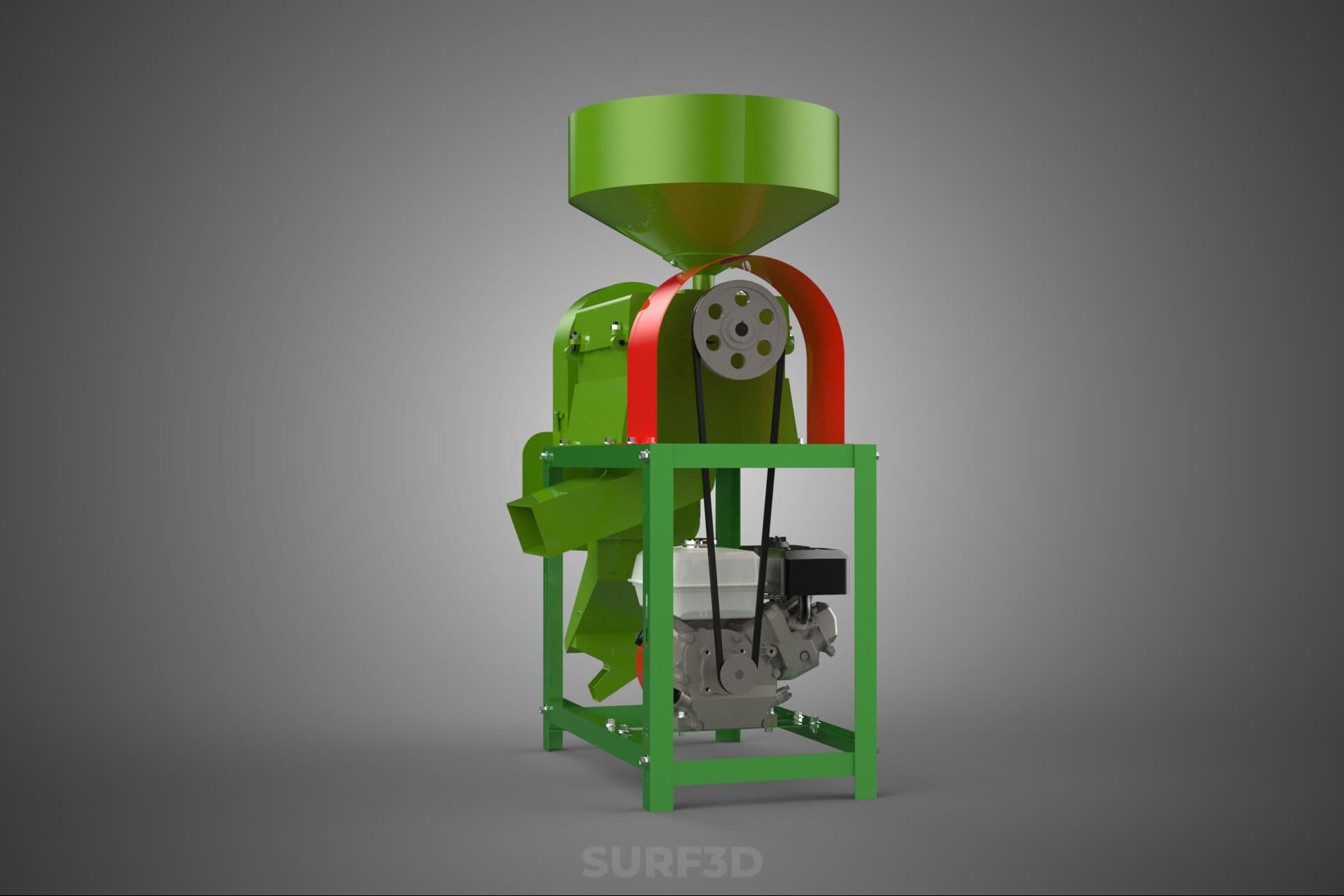 Paddy Rice Mill Milling Peeler Husk Huller Polisher Machine 3D Model