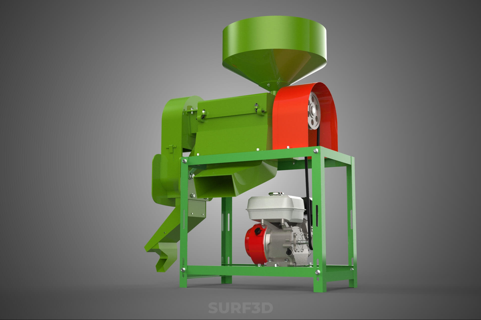 Paddy Rice Mill Milling Peeler Husk Huller Polisher Machine 3D Model