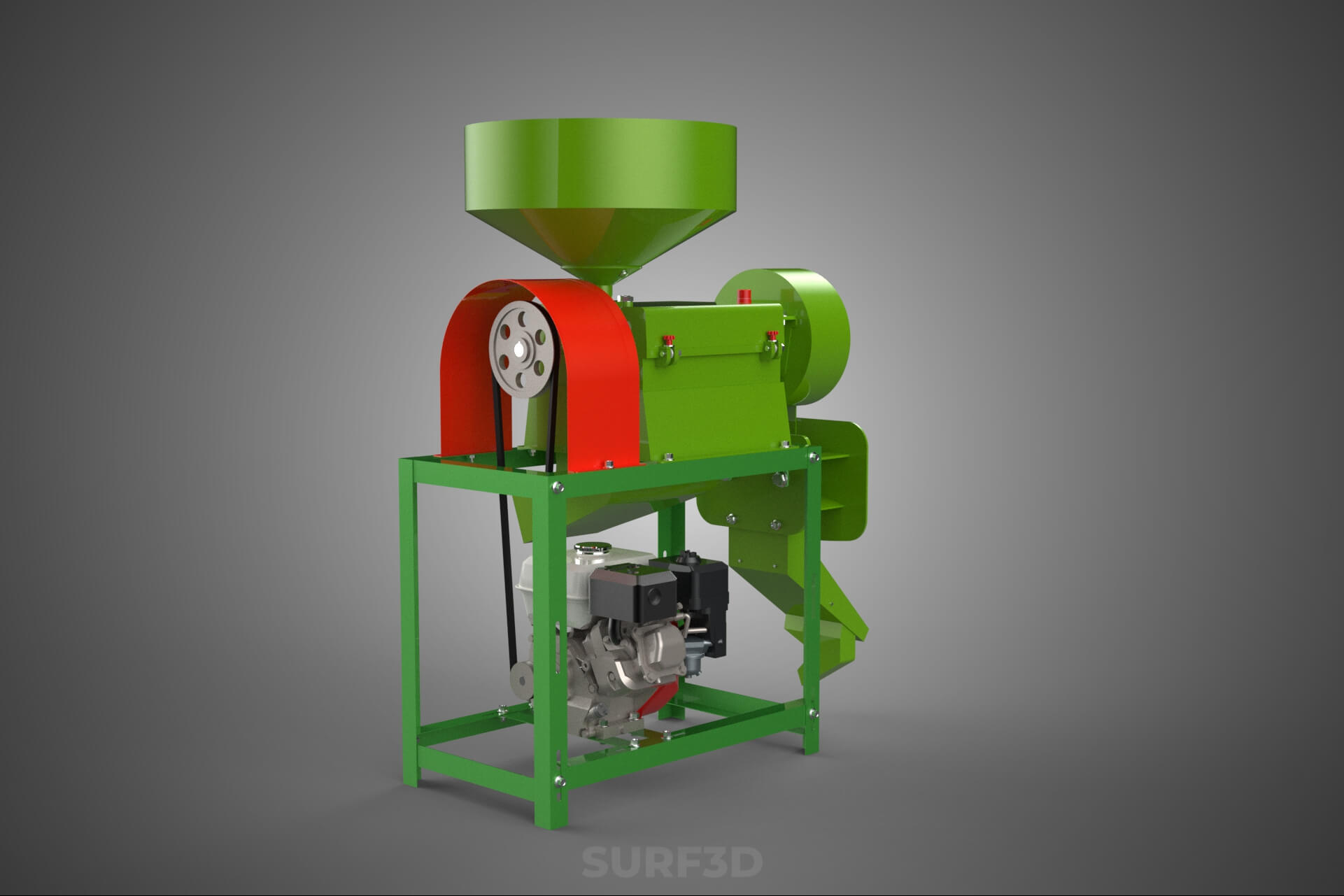Paddy Rice Mill Milling Peeler Husk Huller Polisher Machine 3D Model
