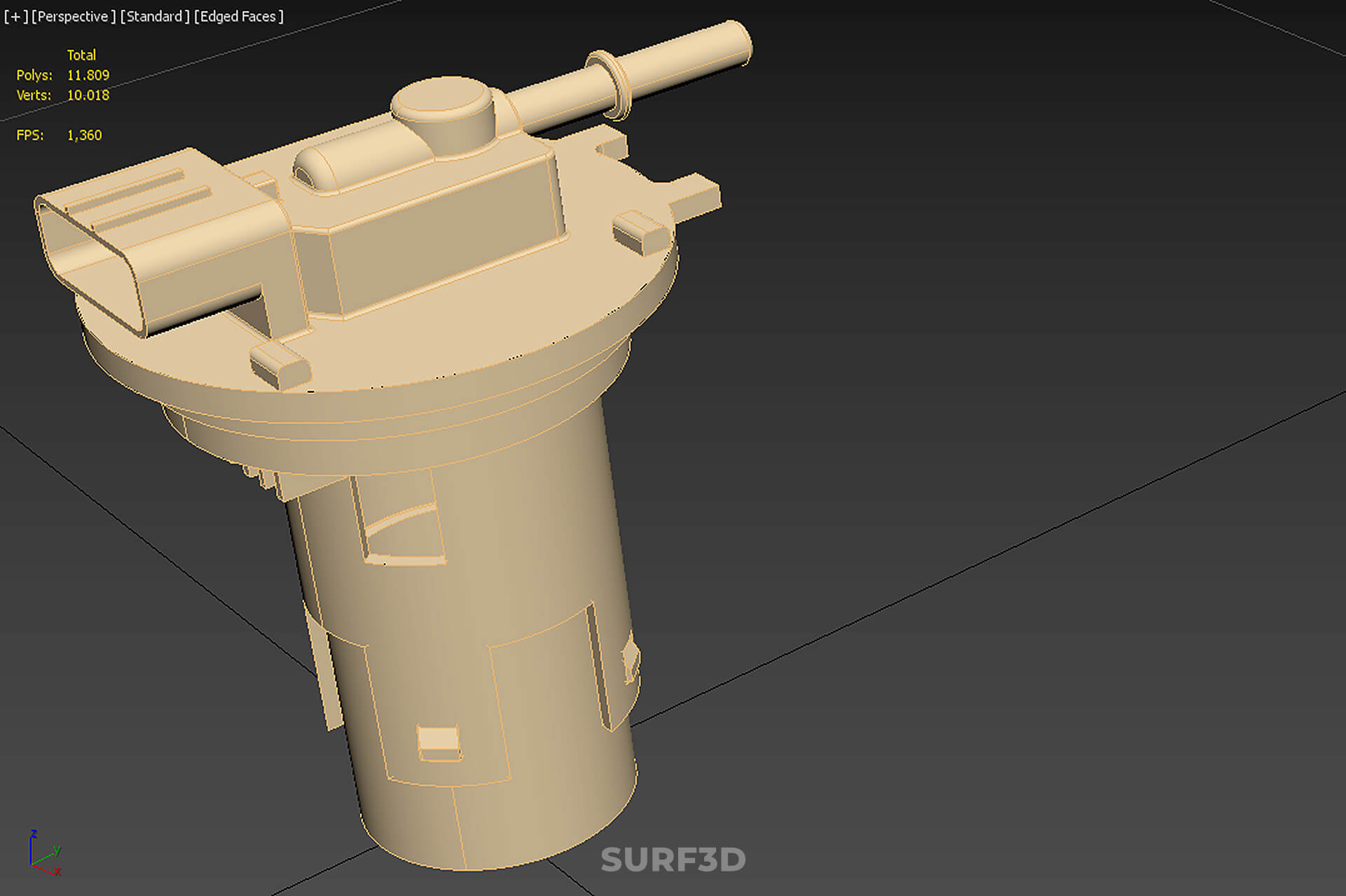 Plastic Fuel Pump Housing Tank Filter Engine Injection Gas 3D Model