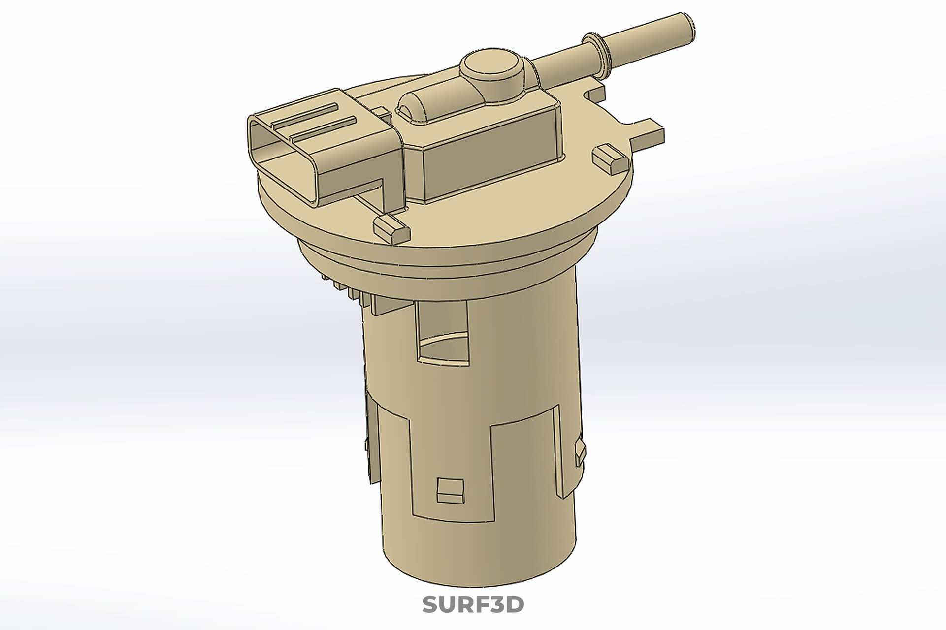 Plastic Fuel Pump Housing Tank Filter Engine Injection Gas 3D Model