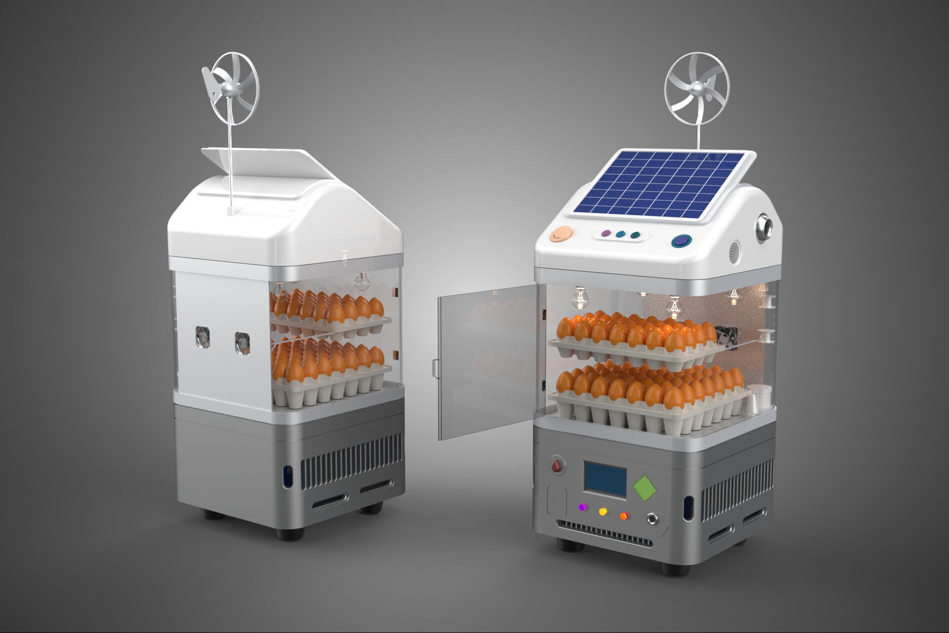 Smart Egg Incubator Hatcher Machine Solar Wind Power Farming 3D Model