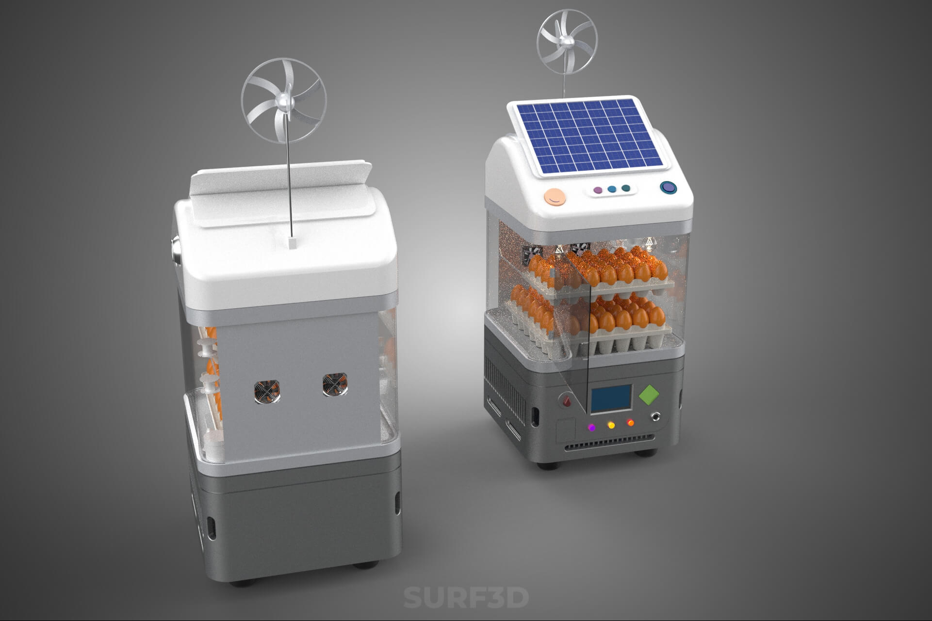 Smart Egg Incubator Hatcher Machine Solar Wind Power Farming 3D Model