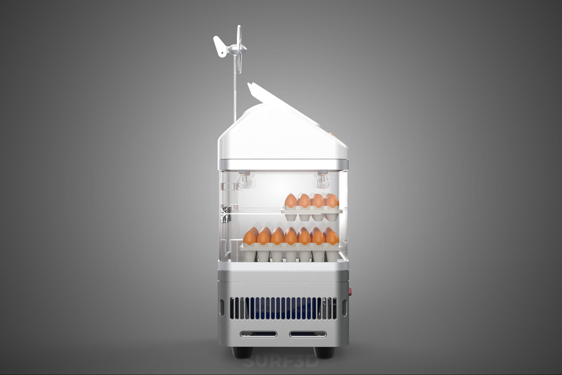 Smart Egg Incubator Hatcher Machine Solar Wind Power Farming 3D Model