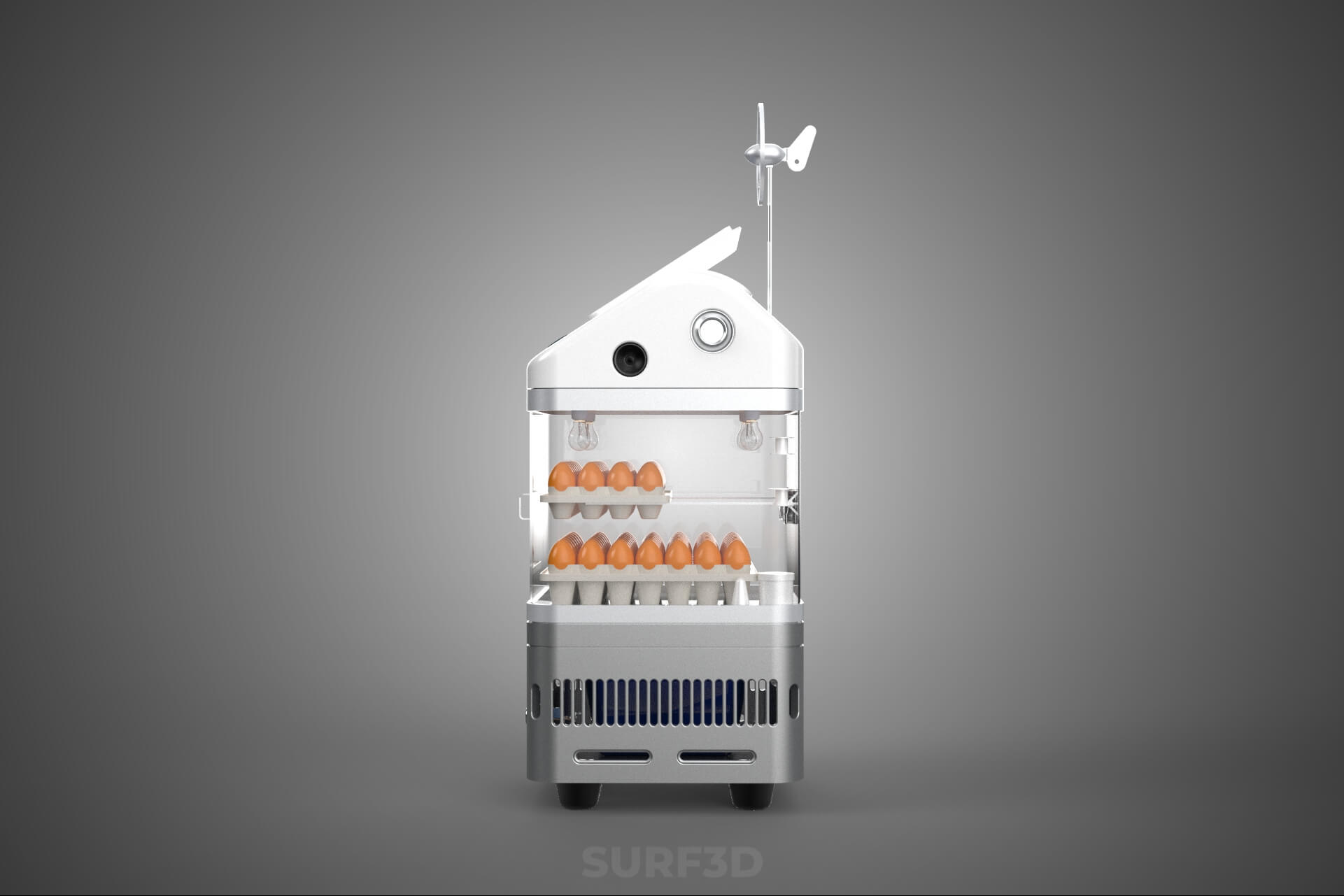 Smart Egg Incubator Hatcher Machine Solar Wind Power Farming 3D Model