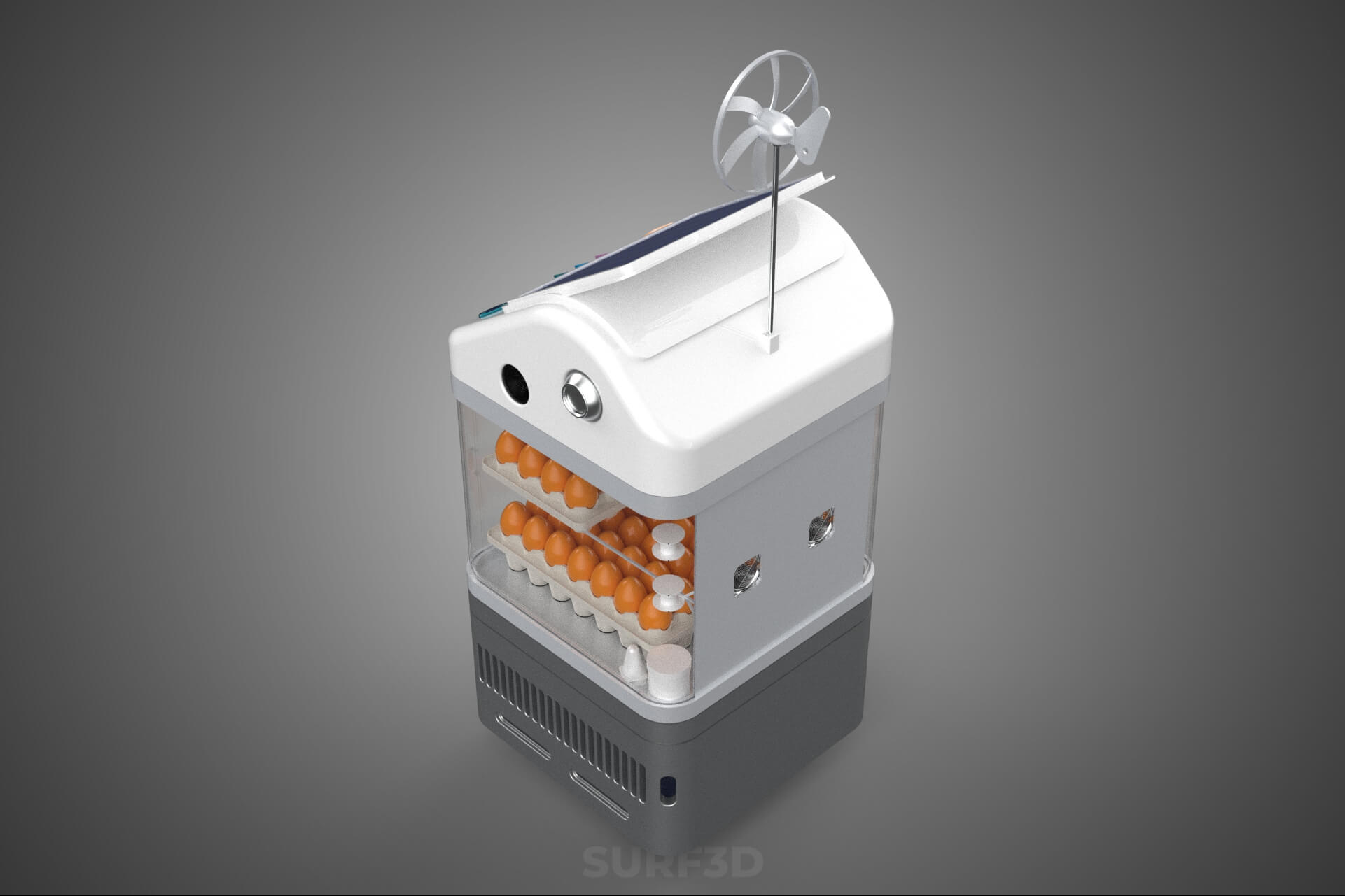 Smart Egg Incubator Hatcher Machine Solar Wind Power Farming 3D Model