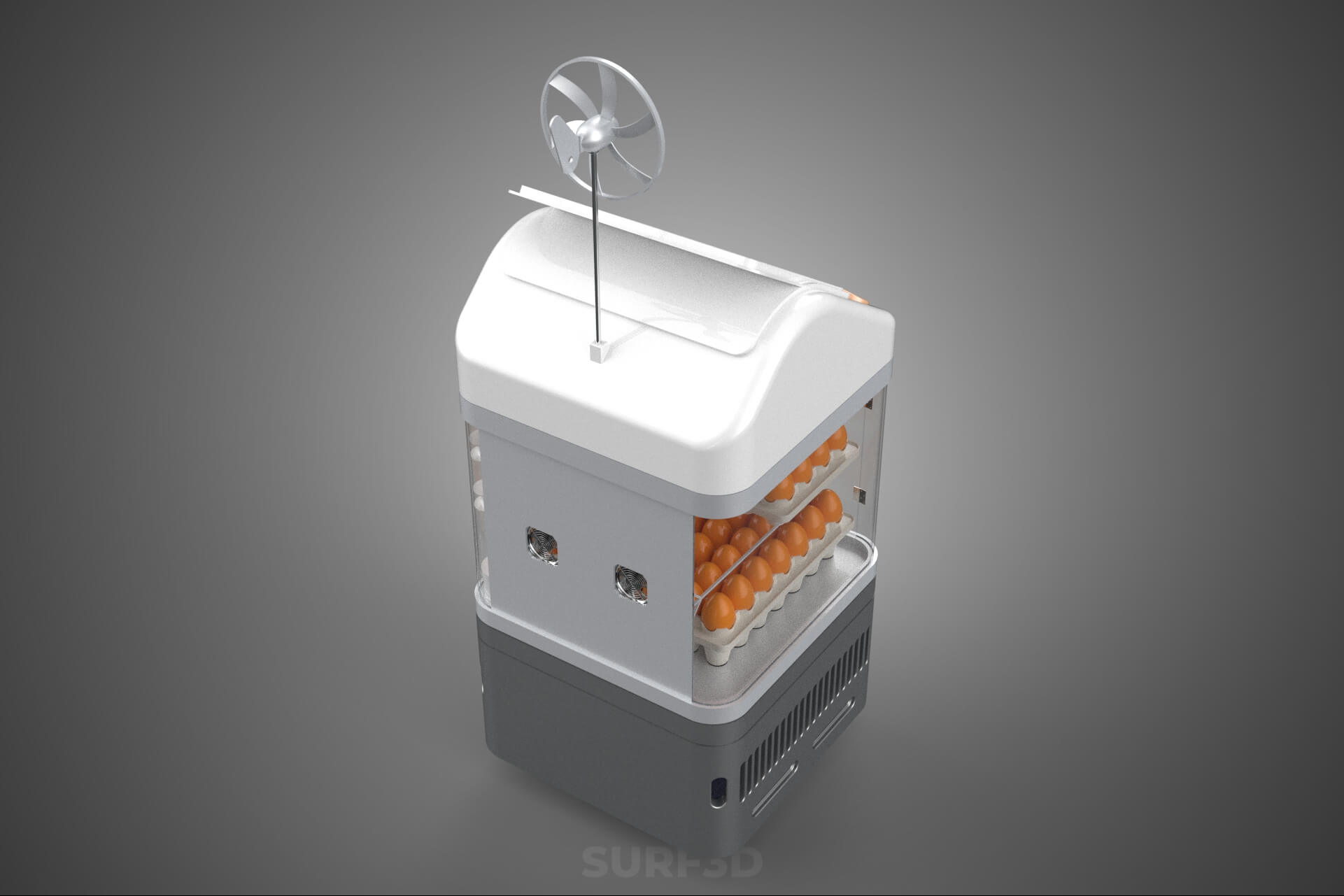 Smart Egg Incubator Hatcher Machine Solar Wind Power Farming 3D Model