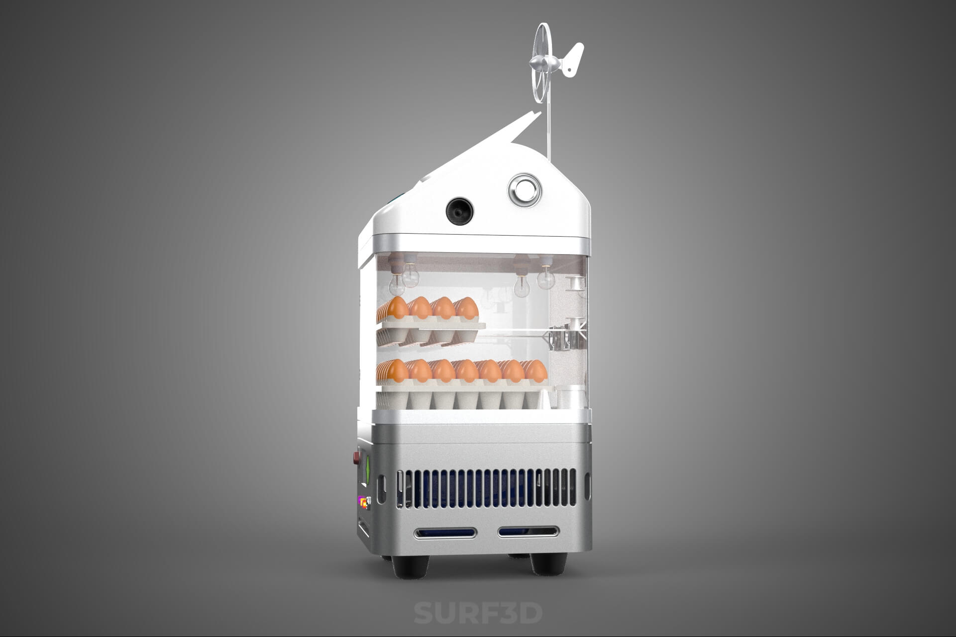 Smart Egg Incubator Hatcher Machine Solar Wind Power Farming 3D Model
