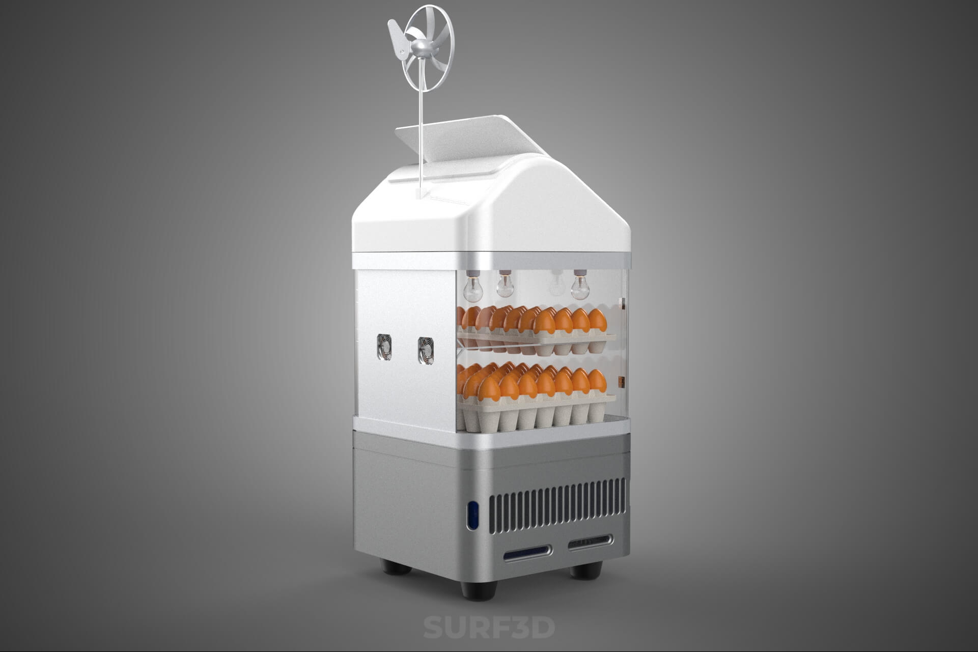 Smart Egg Incubator Hatcher Machine Solar Wind Power Farming 3D Model