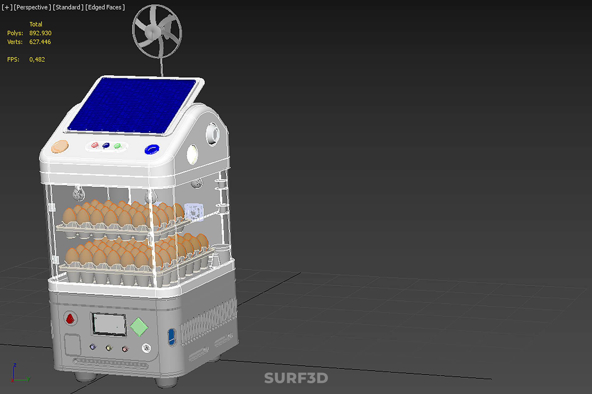Smart Egg Incubator Hatcher Machine Solar Wind Power Farming 3D Model