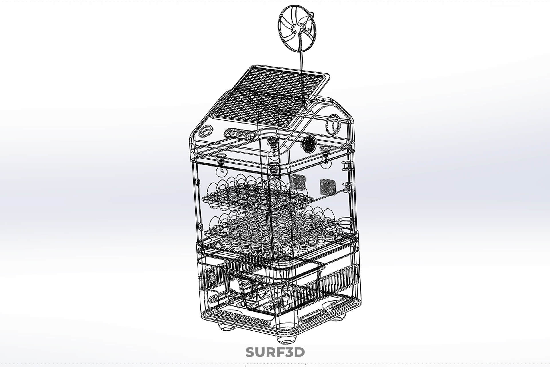 Smart Egg Incubator Hatcher Machine Solar Wind Power Farming 3D Model