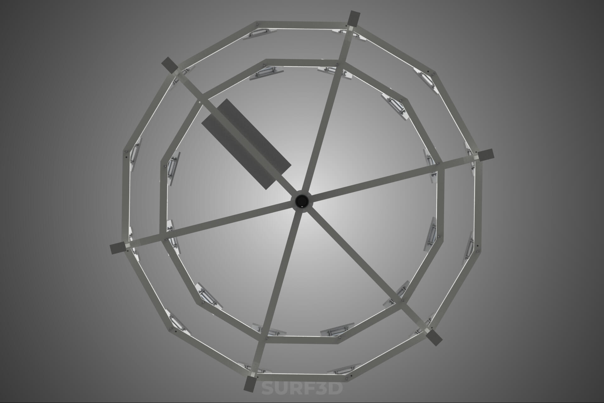 Solar Power Tower Thermal Energy Plant Heliostat Mirror Sun 3D Model