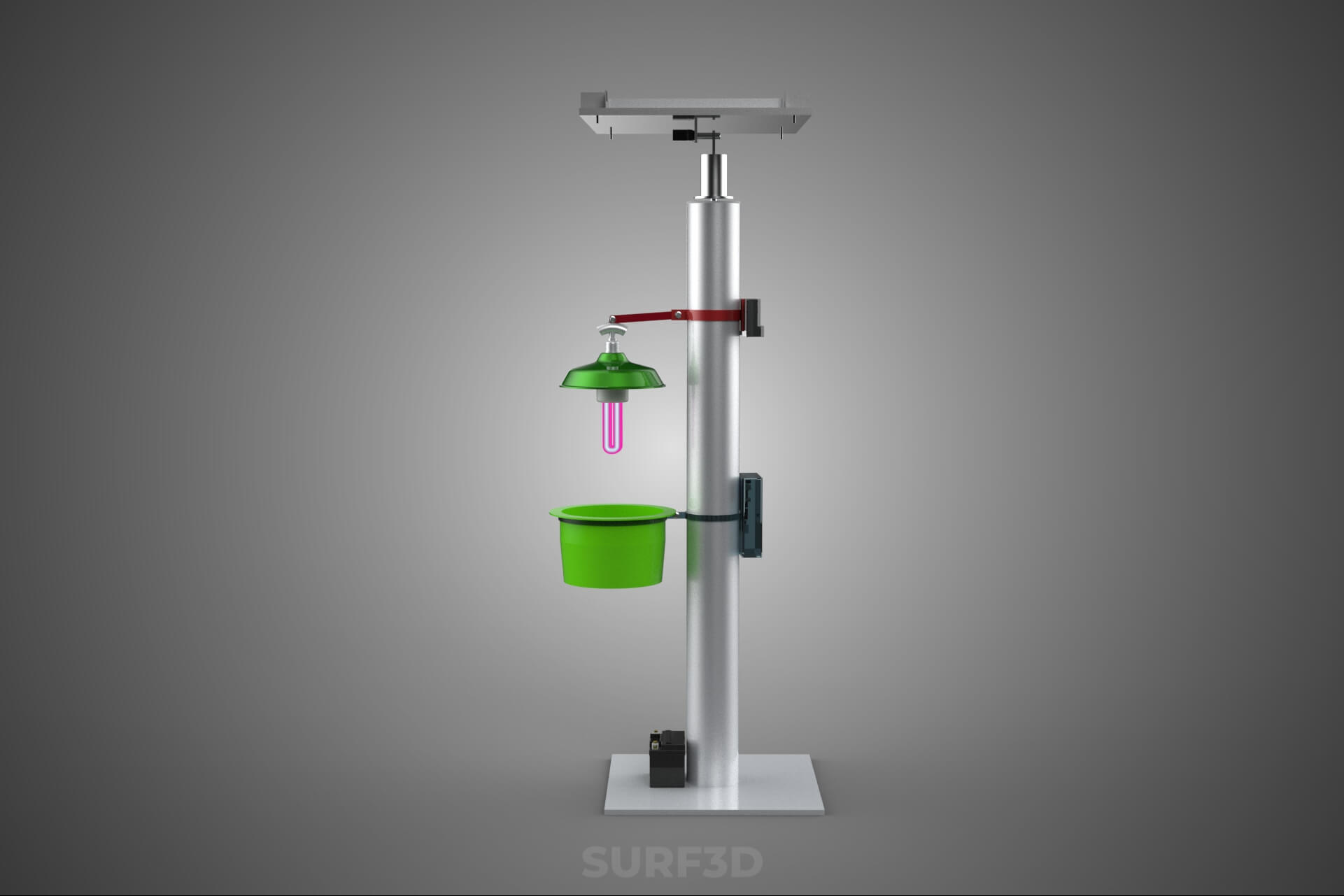 Solar Powered UV LED Light Lamp Insect Trap Pest Bug Catcher 3D Model