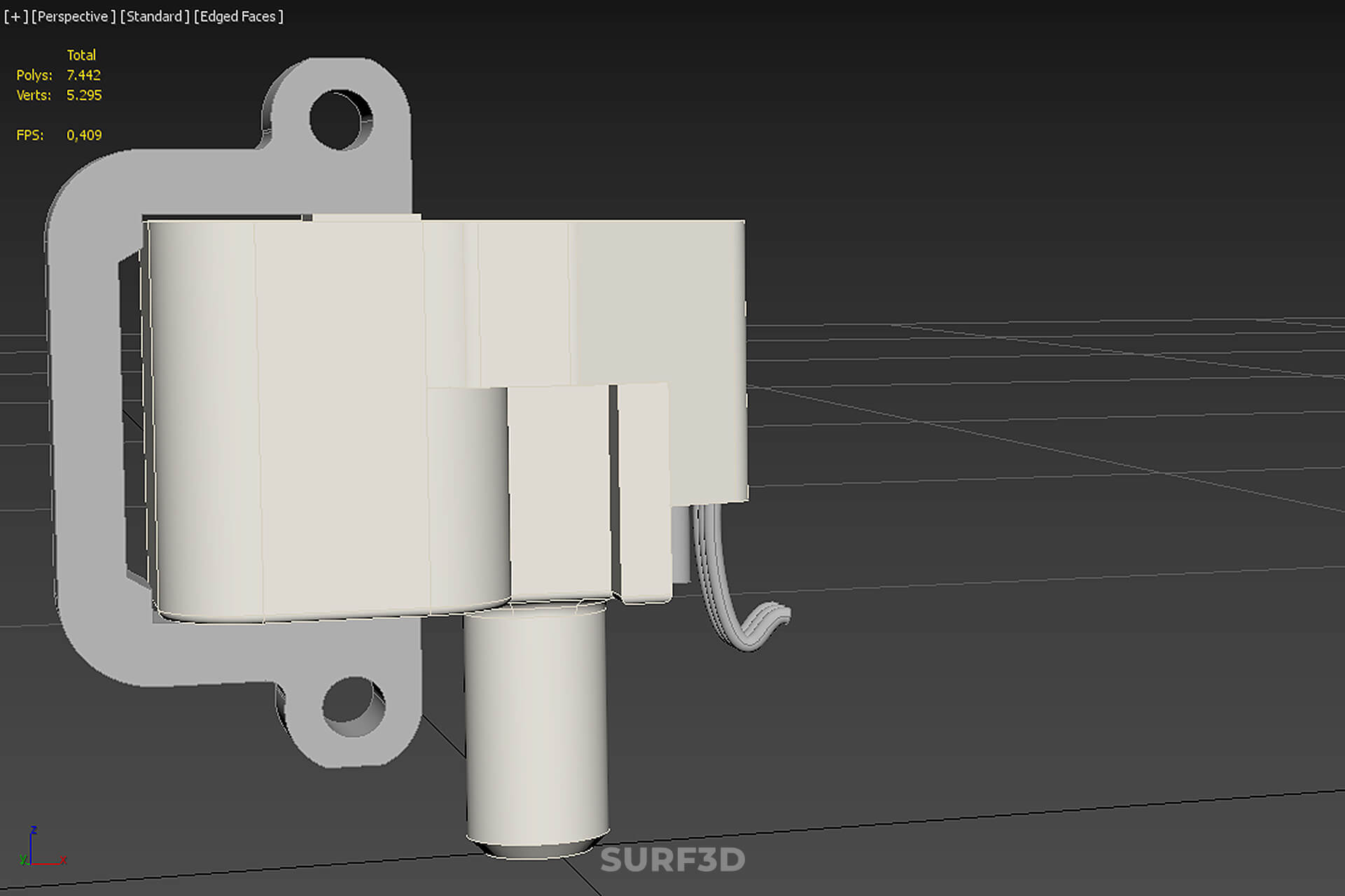 Standard Spark Plug Direct Ignition Coil Module Engine Power 3D Model