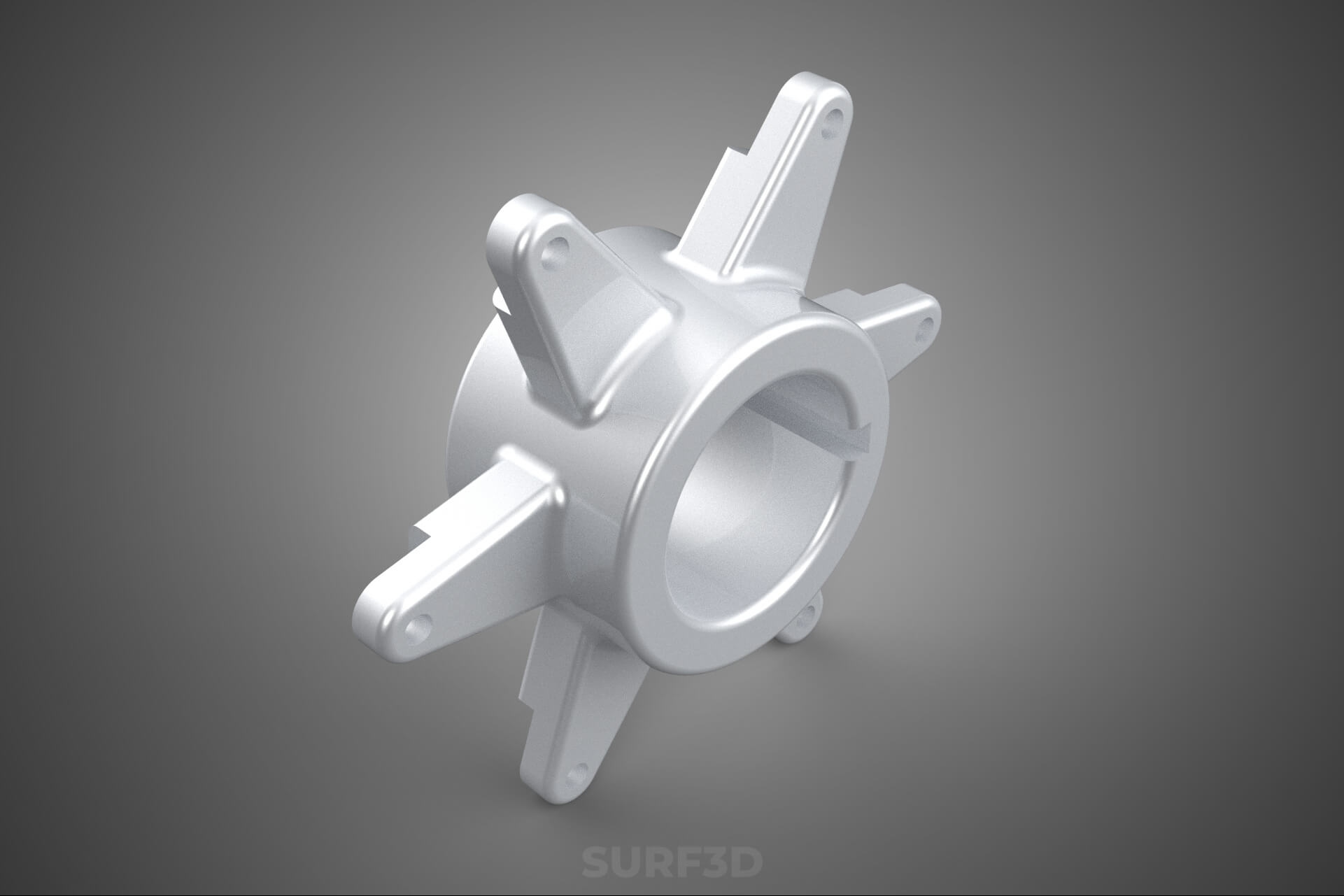 Star Flange Hub Mounting Bracket Sprocket Disc Carrier Spoke 3D Model