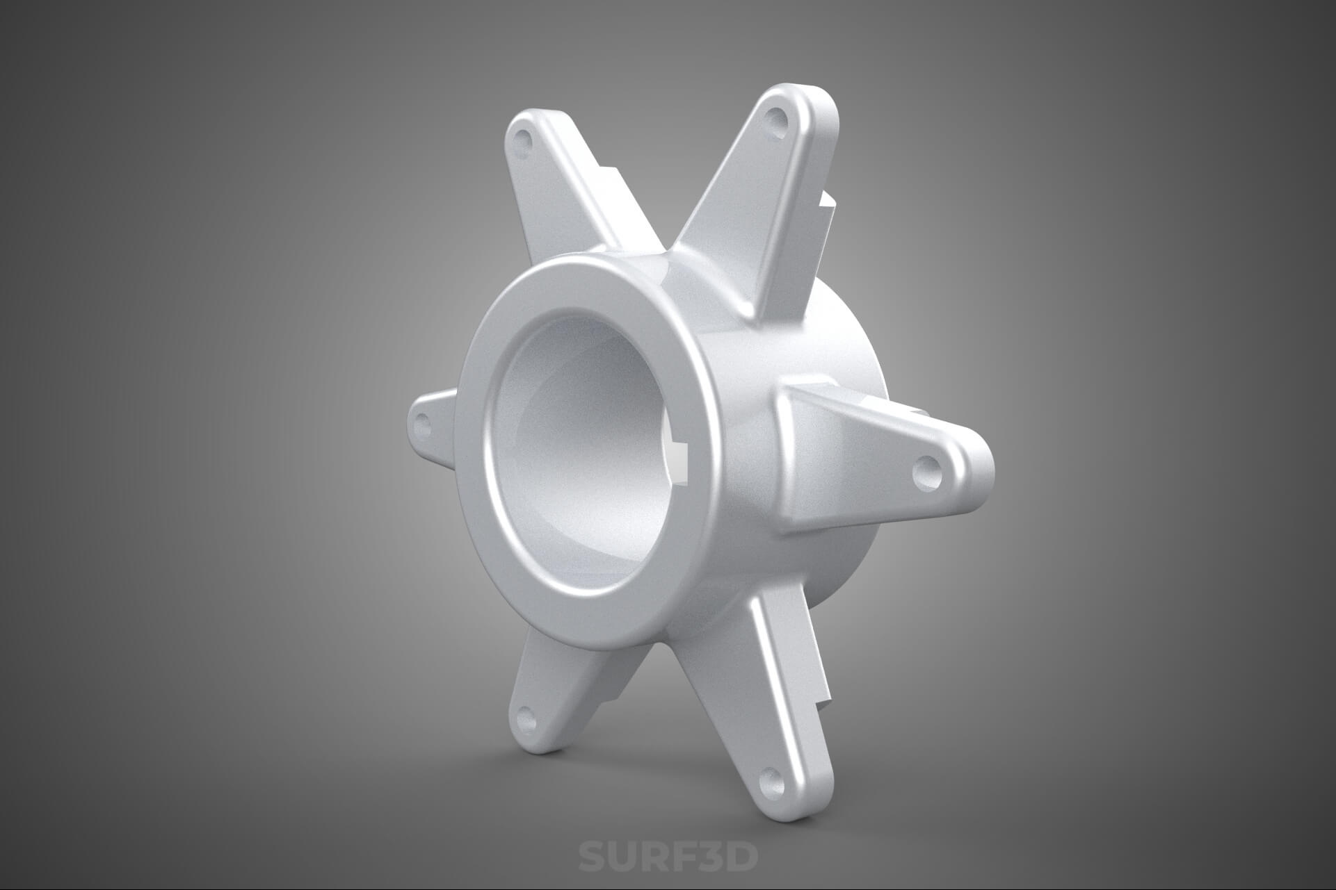 Star Flange Hub Mounting Bracket Sprocket Disc Carrier Spoke 3D Model
